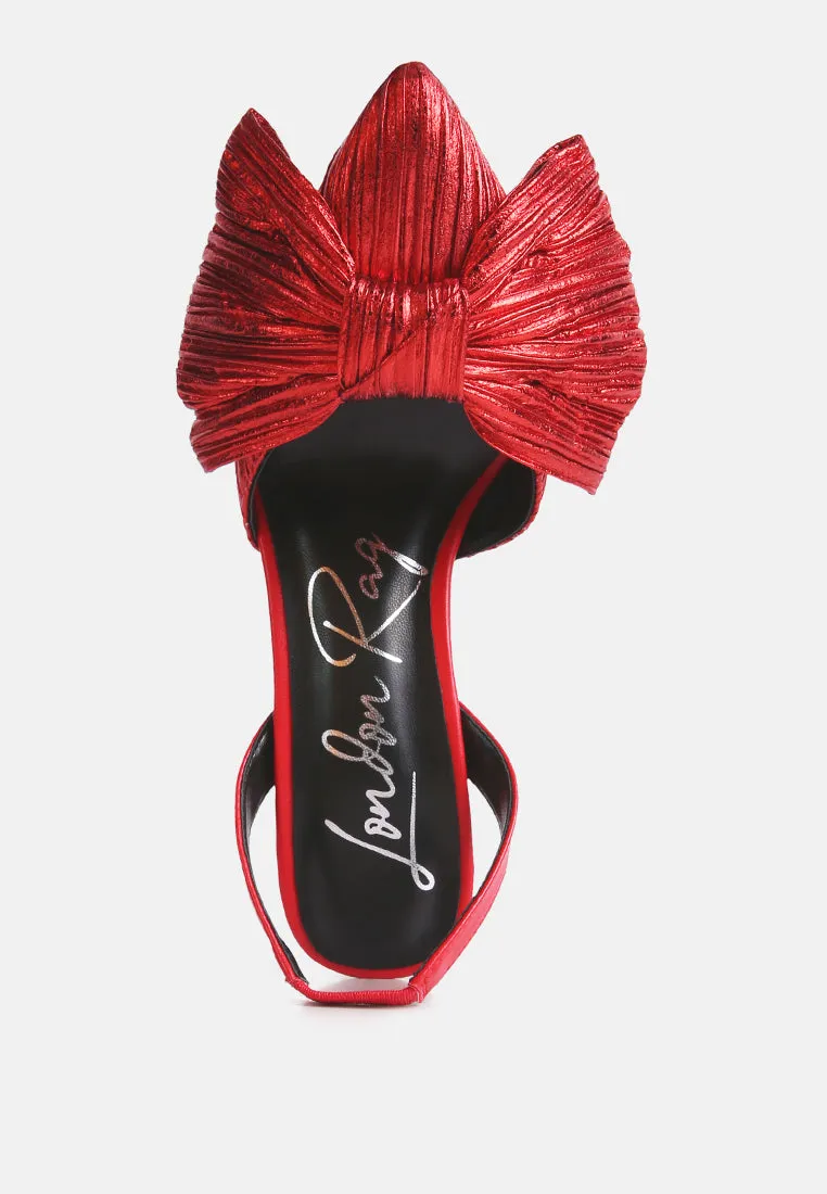 kiki high heeled bow slingback sandals