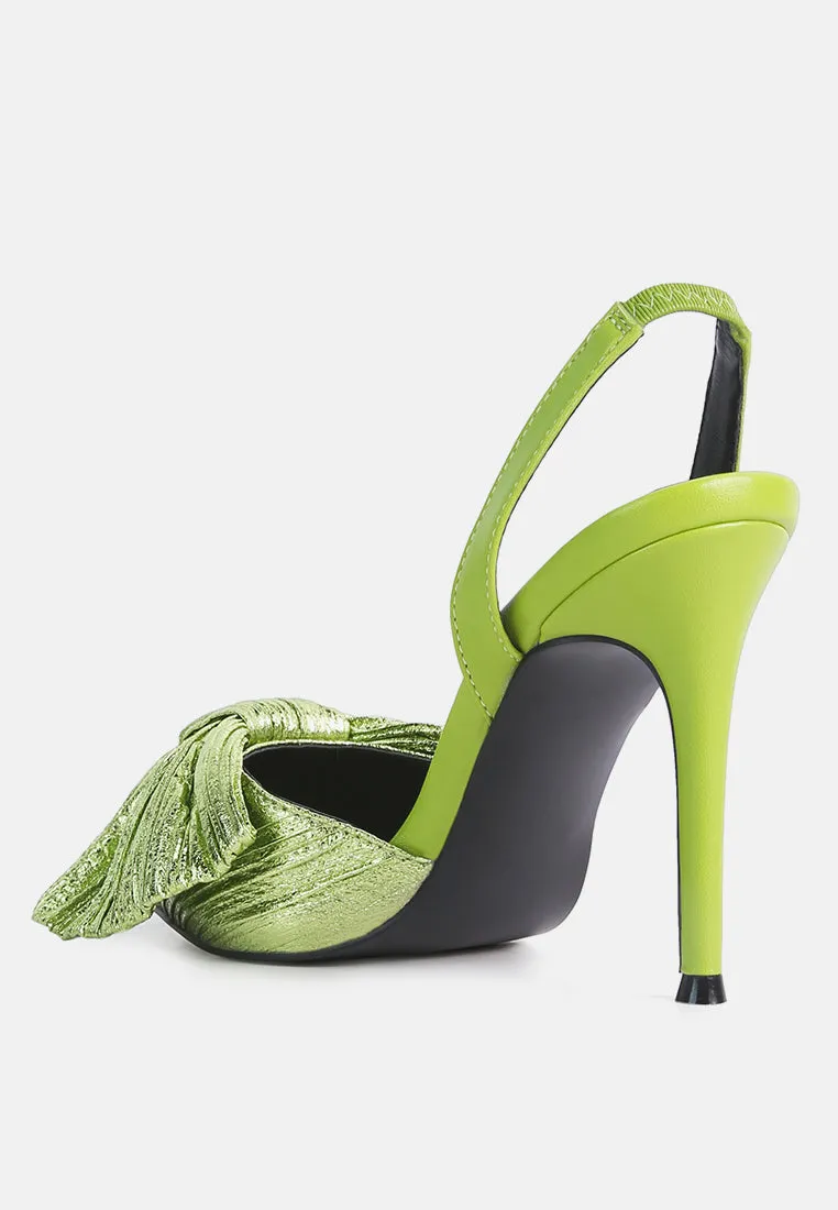 kiki high heeled bow slingback sandals