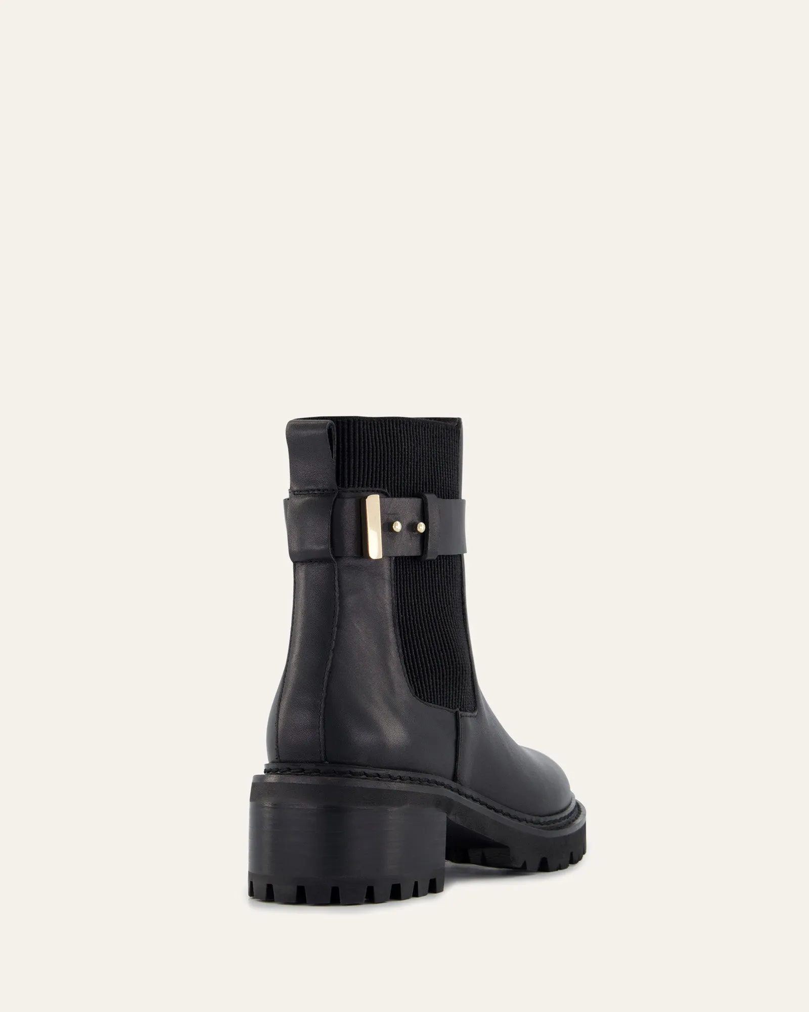 KIKO FLAT ANKLE BOOTS BLACK LEATHER Jo Mercer