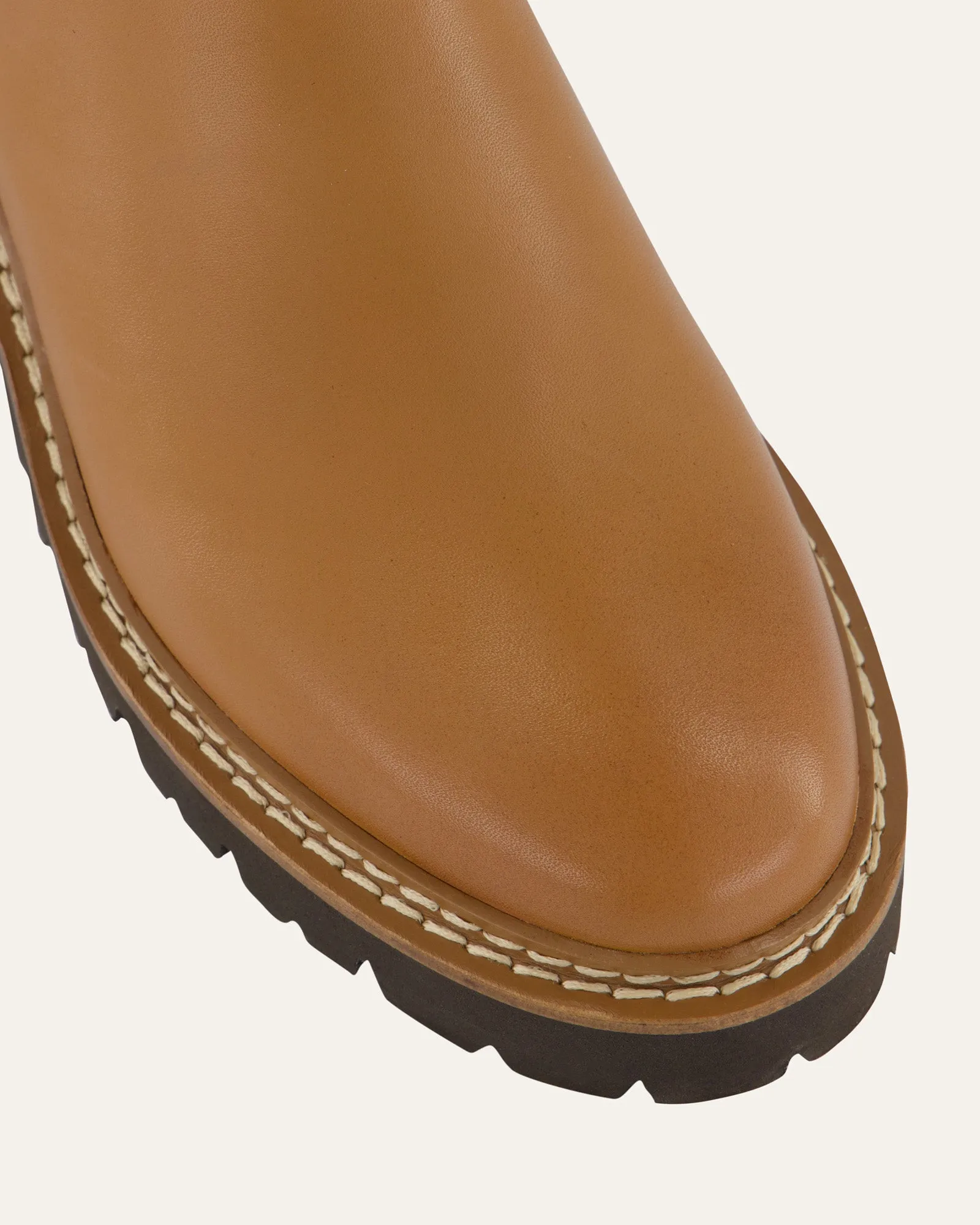 KIKO FLAT ANKLE BOOTS TRUE TAN LEATHER Jo Mercer