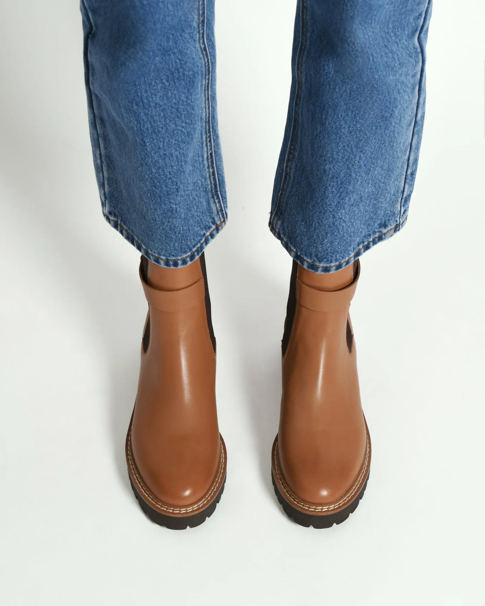 KIKO FLAT ANKLE BOOTS TRUE TAN LEATHER Jo Mercer