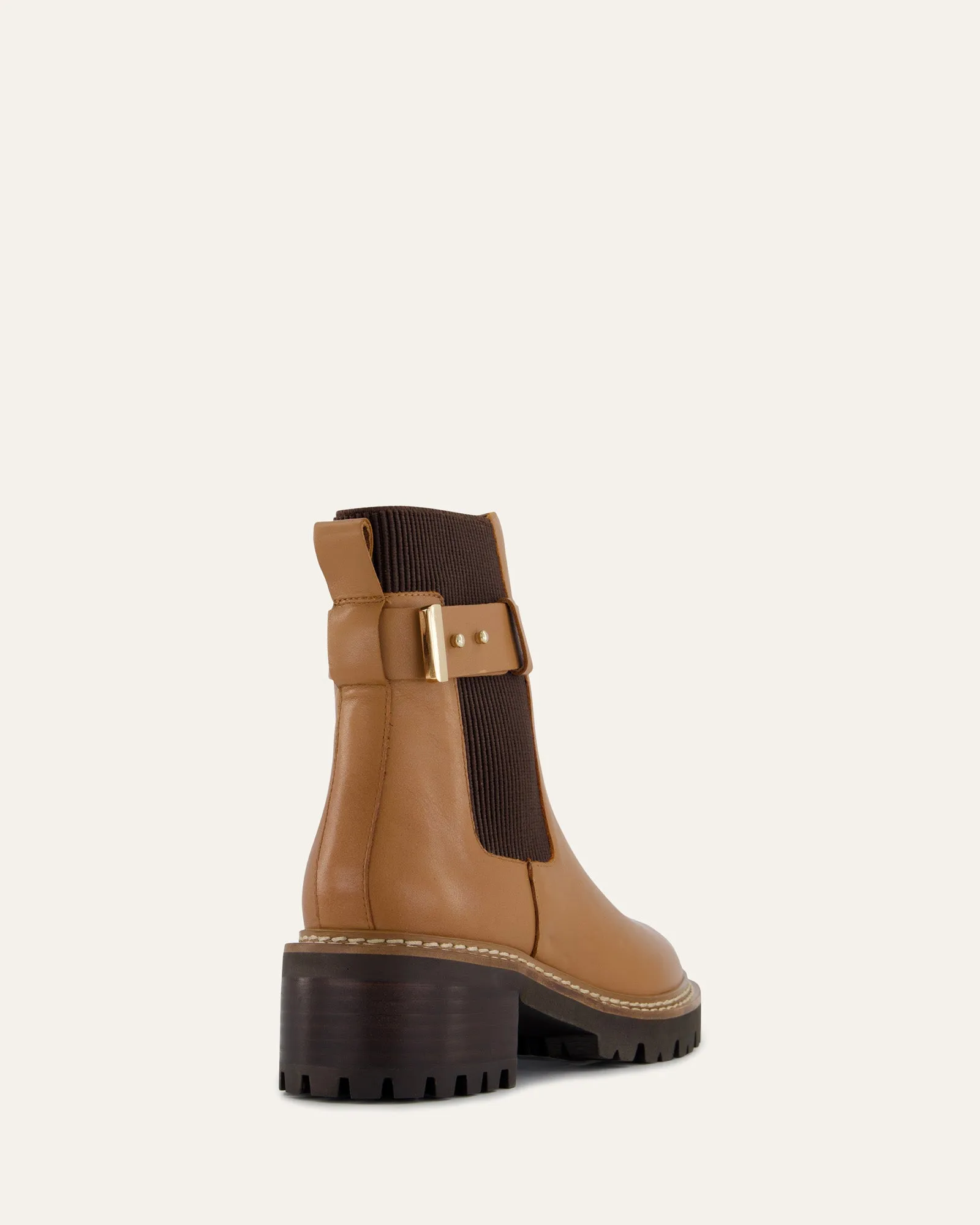 KIKO FLAT ANKLE BOOTS TRUE TAN LEATHER Jo Mercer