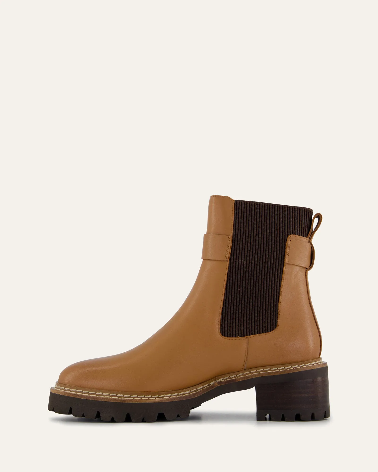 KIKO FLAT ANKLE BOOTS TRUE TAN LEATHER Jo Mercer