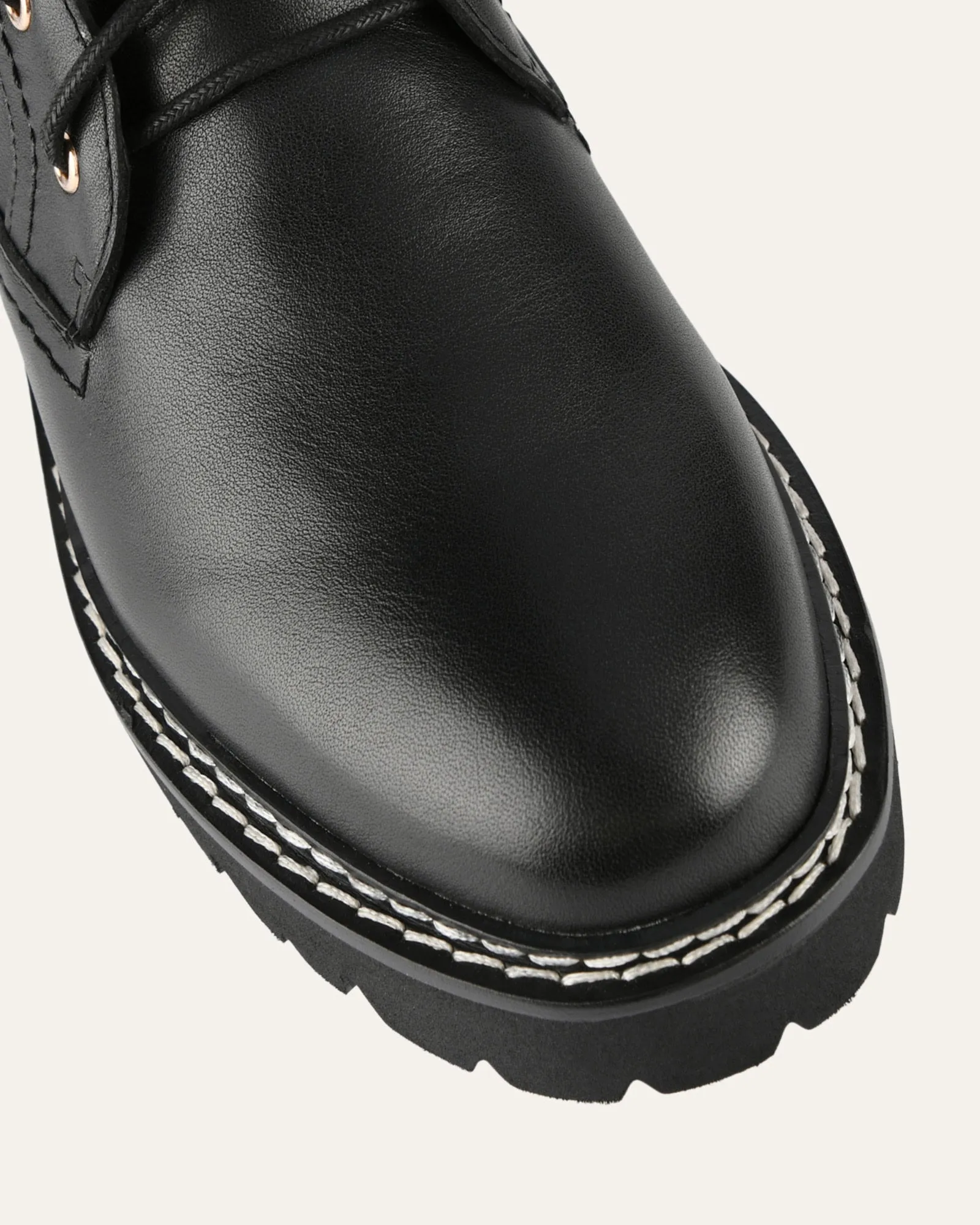 KODA FLAT ANKLE BOOTS BLACK LEATHER Jo Mercer