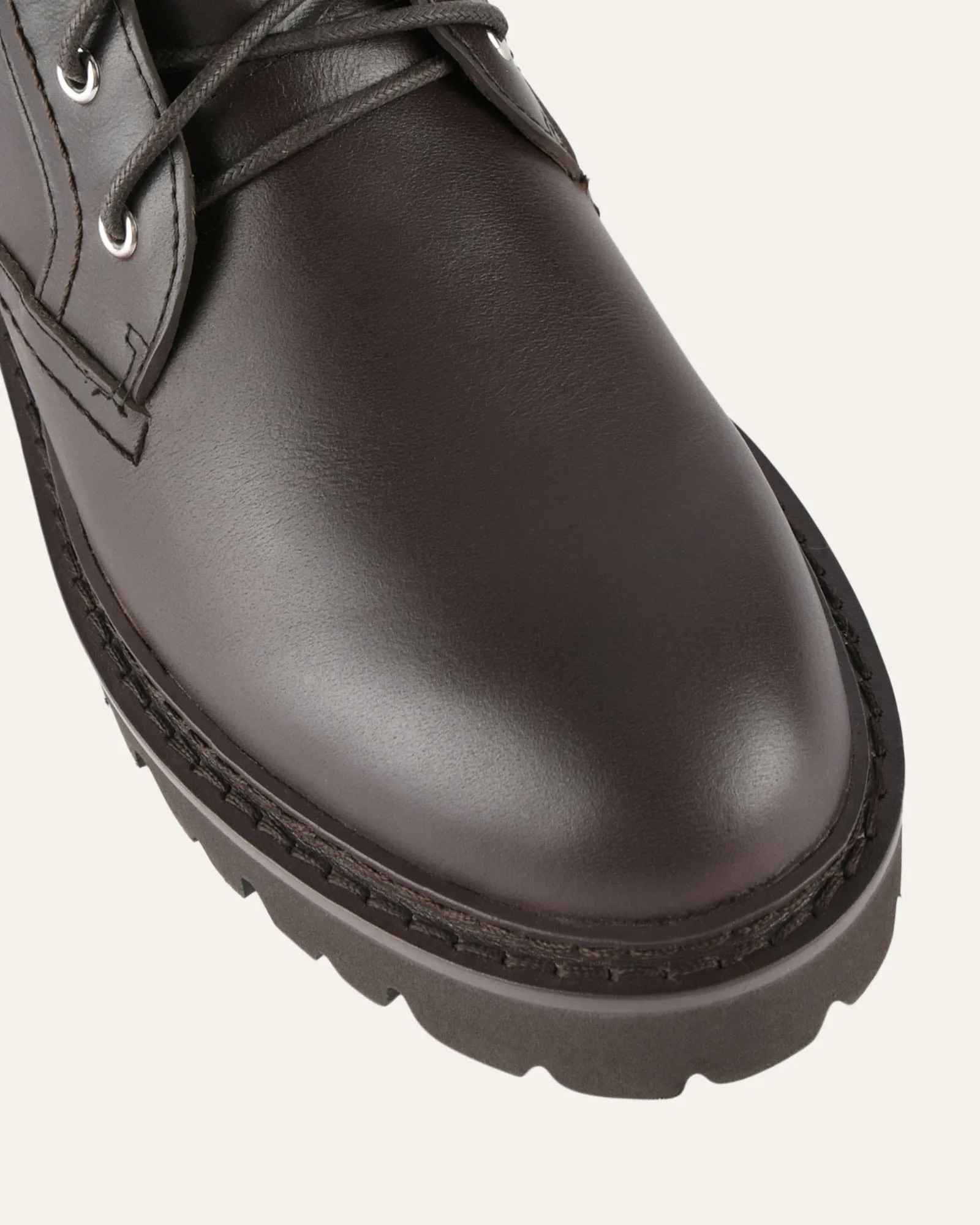 KODA FLAT ANKLE BOOTS CACAO LEATHER Jo Mercer
