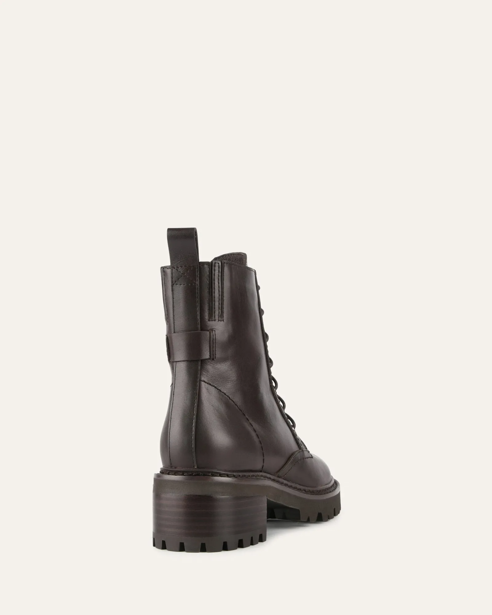 KODA FLAT ANKLE BOOTS CACAO LEATHER Jo Mercer