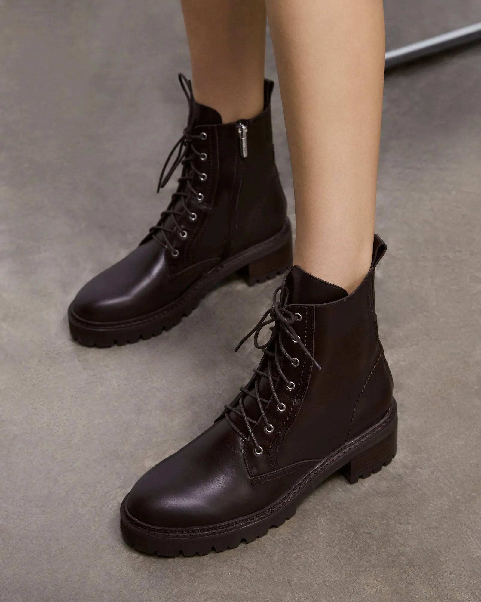 KODA FLAT ANKLE BOOTS CACAO LEATHER Jo Mercer