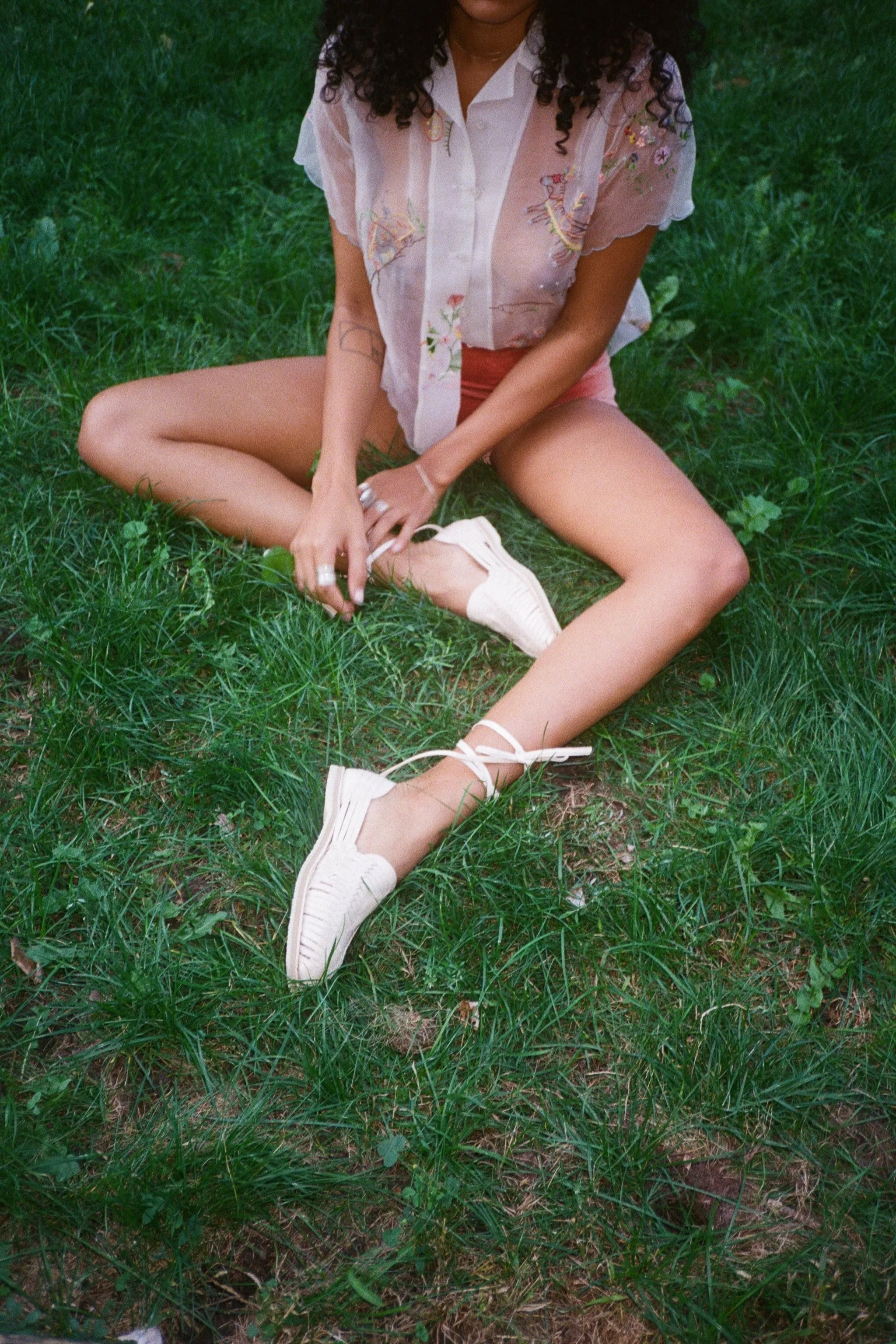 Lace Up Huarache in Blush Brother Vellies