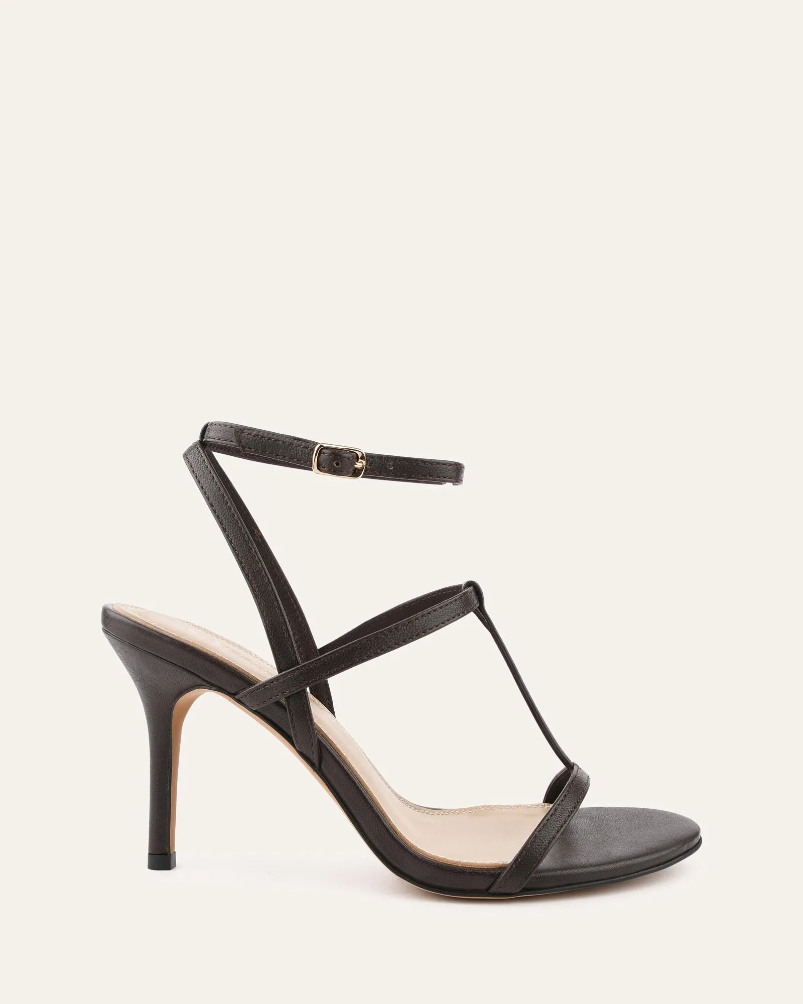LACEY HIGH HEEL SANDALS CACAO LEATHER Jo Mercer