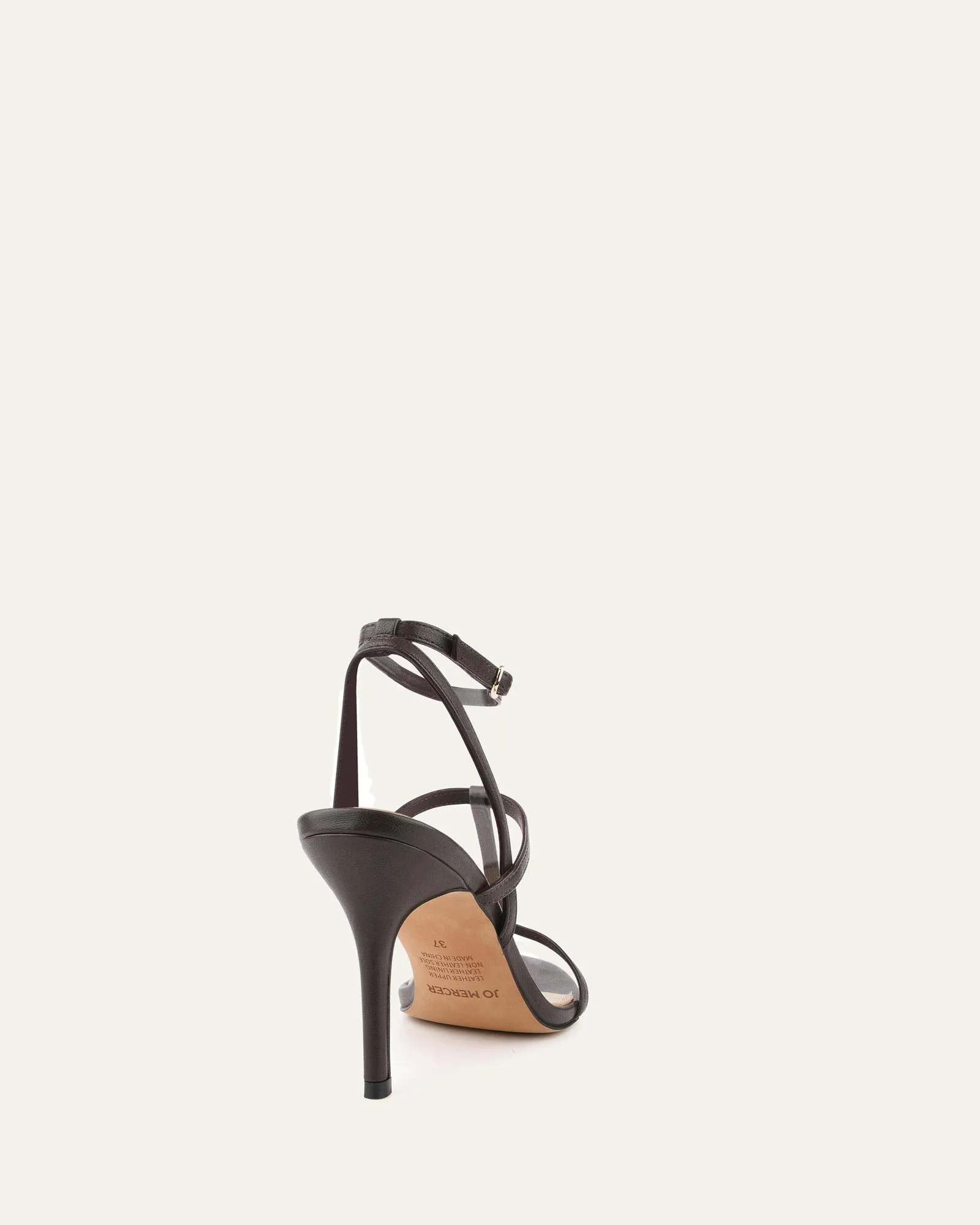 LACEY HIGH HEEL SANDALS CACAO LEATHER Jo Mercer