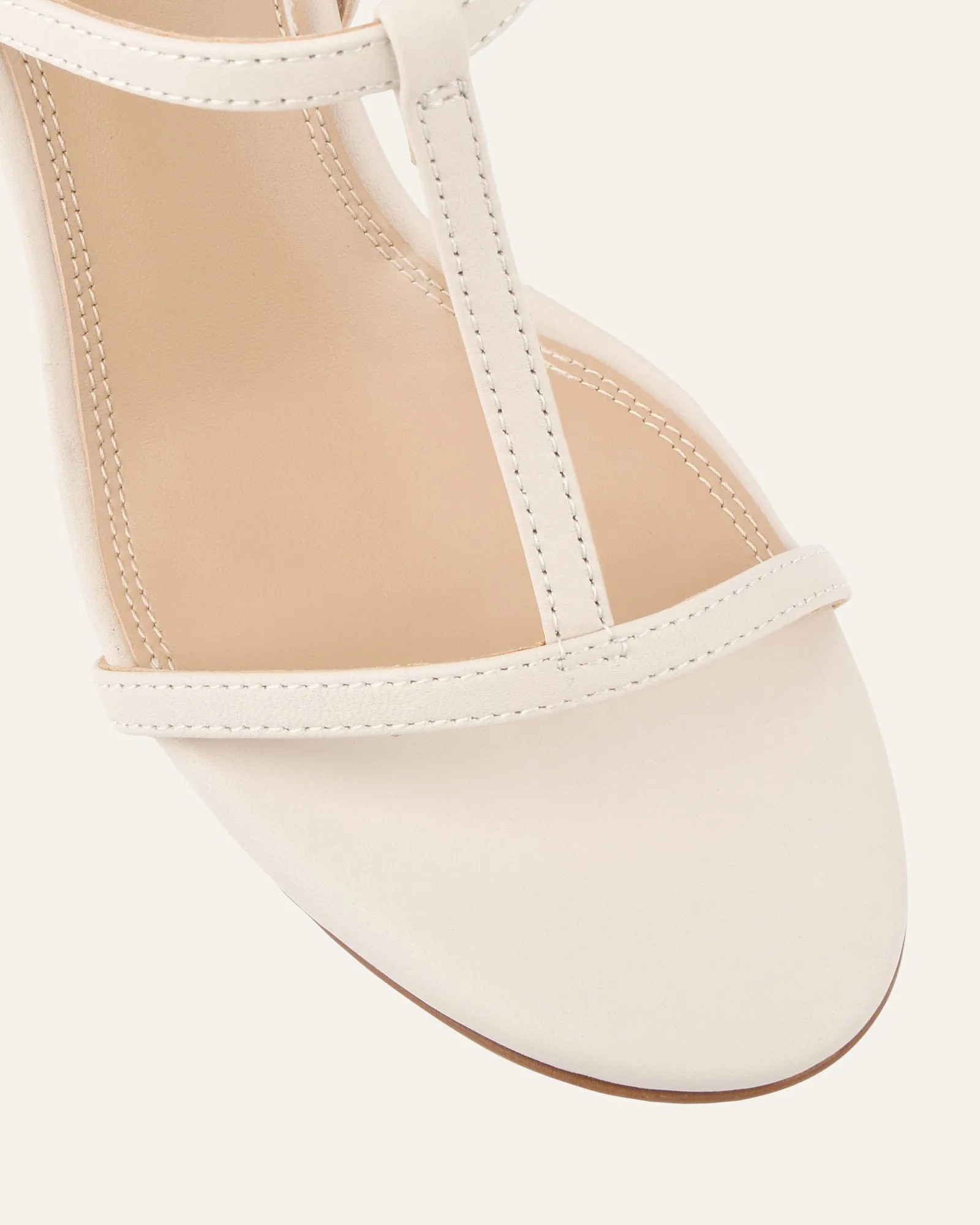 LACEY HIGH HEEL SANDALS OFF WHITE LEATHER Jo Mercer