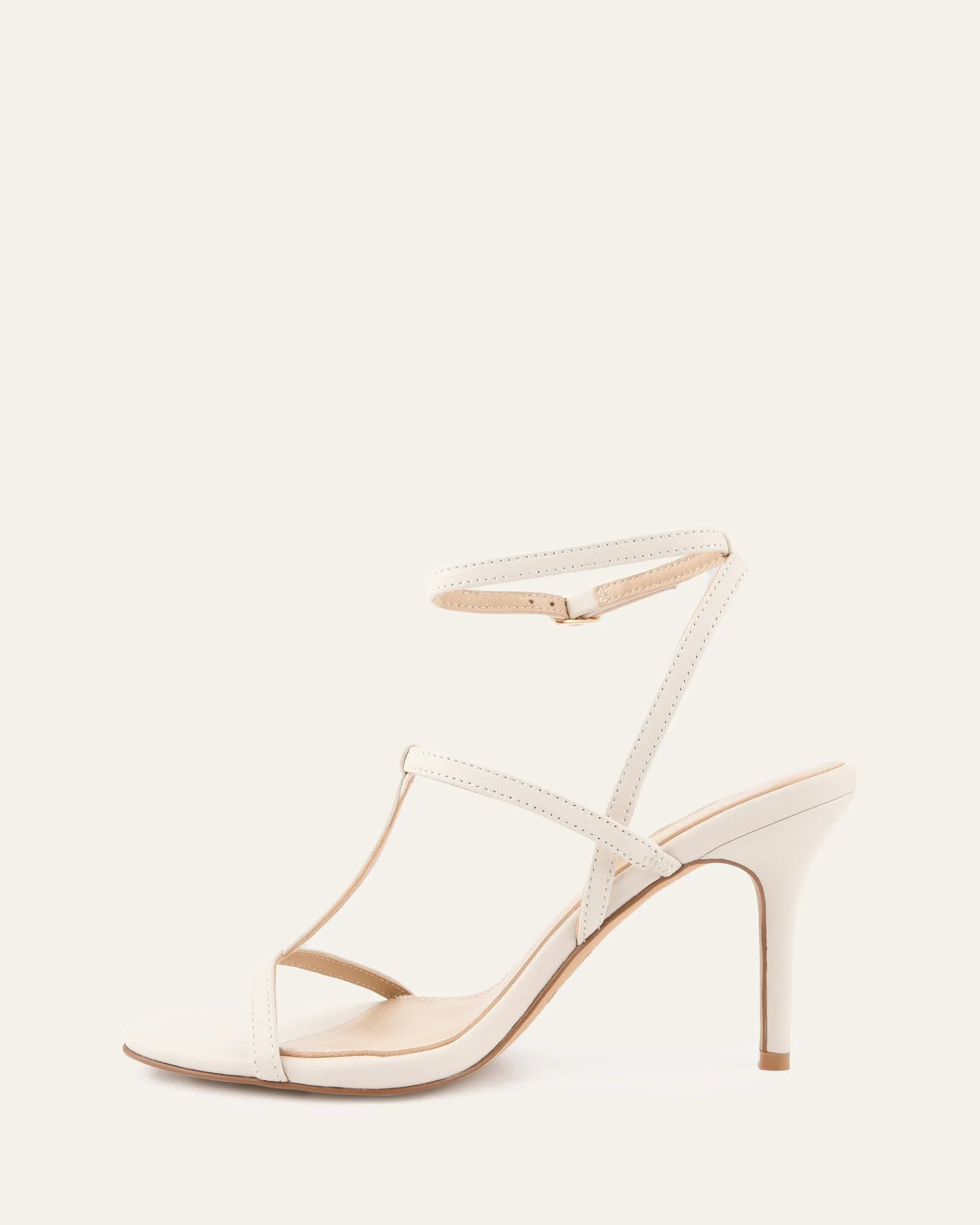 LACEY HIGH HEEL SANDALS OFF WHITE LEATHER Jo Mercer