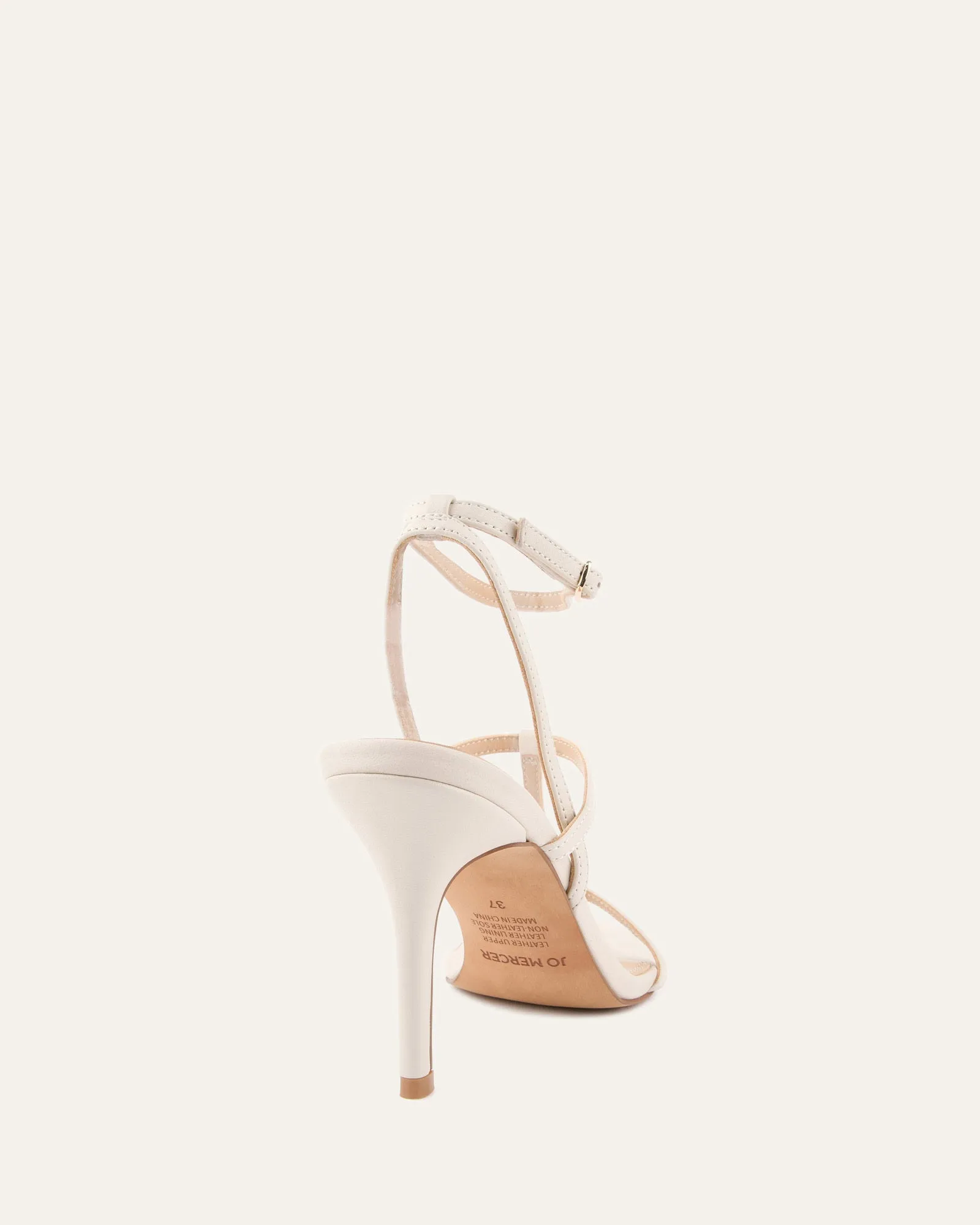 LACEY HIGH HEEL SANDALS OFF WHITE LEATHER Jo Mercer
