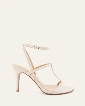 LACEY HIGH HEEL SANDALS OFF WHITE LEATHER Jo Mercer
