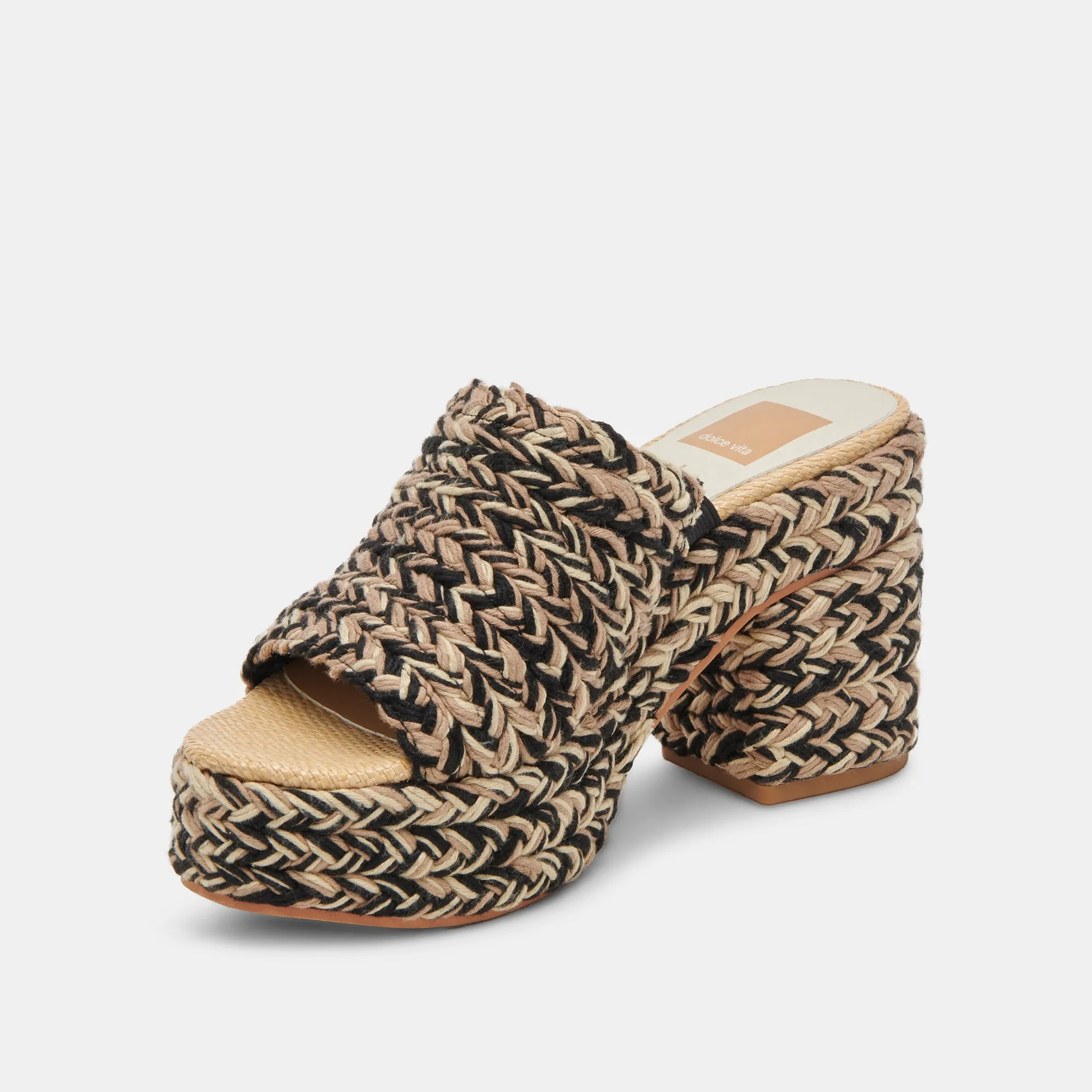LADY HEELS BLACK MULTI WOVEN Dolce Vita