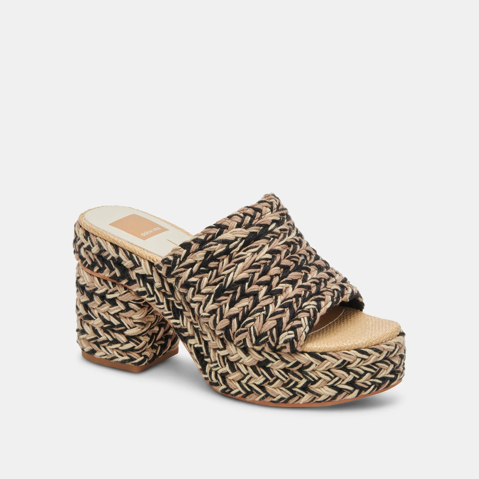 LADY HEELS BLACK MULTI WOVEN Dolce Vita