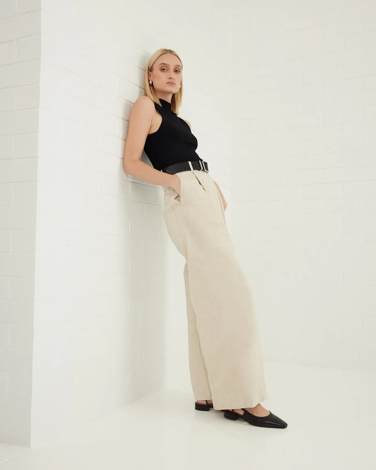 LARISSA DRESS FLATS BLACK LEATHER Jo Mercer