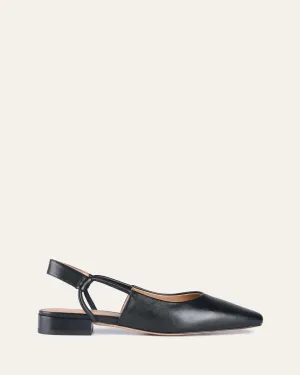 LARISSA DRESS FLATS BLACK LEATHER Jo Mercer