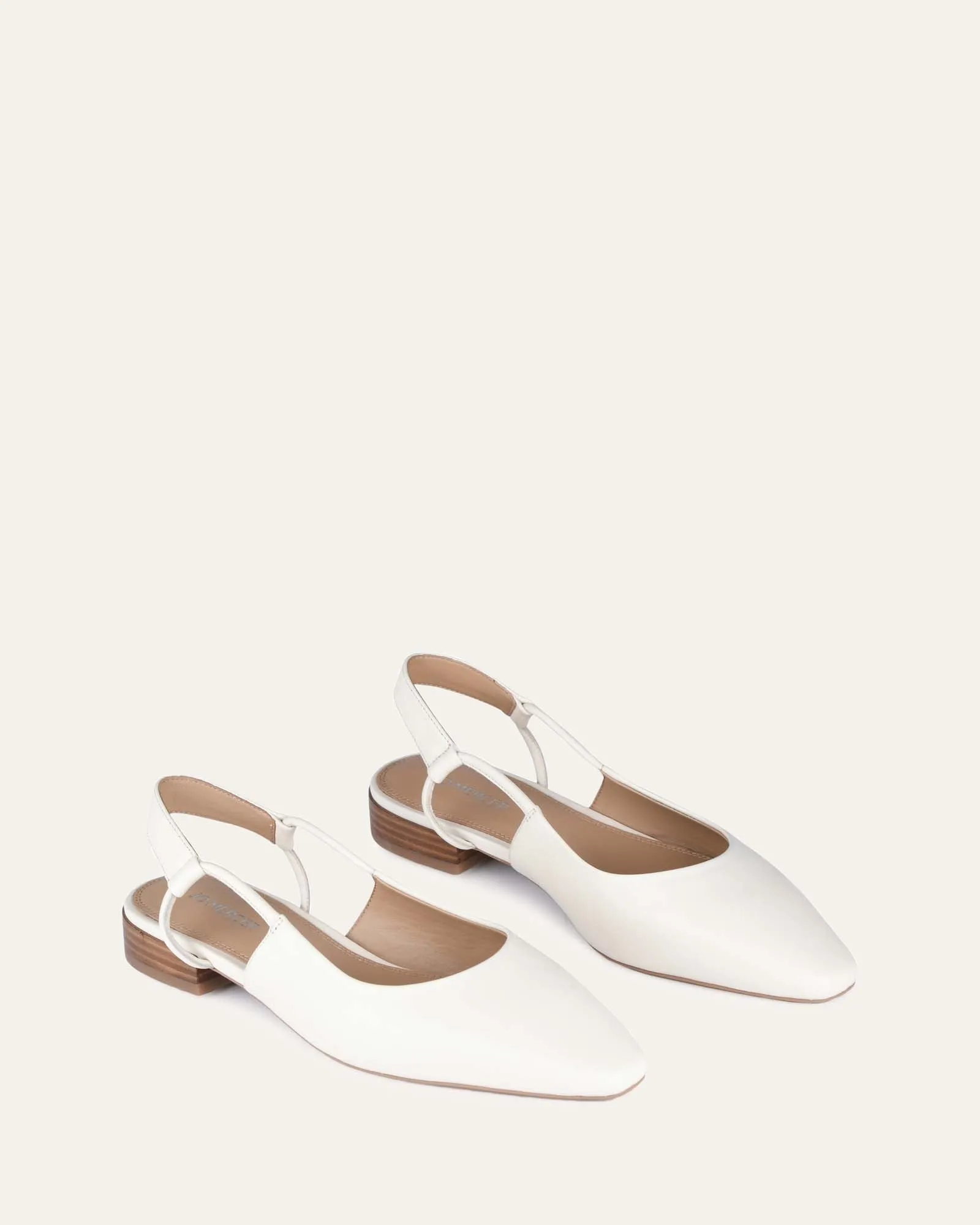 LARISSA DRESS FLATS OFF WHITE LEATHER Jo Mercer