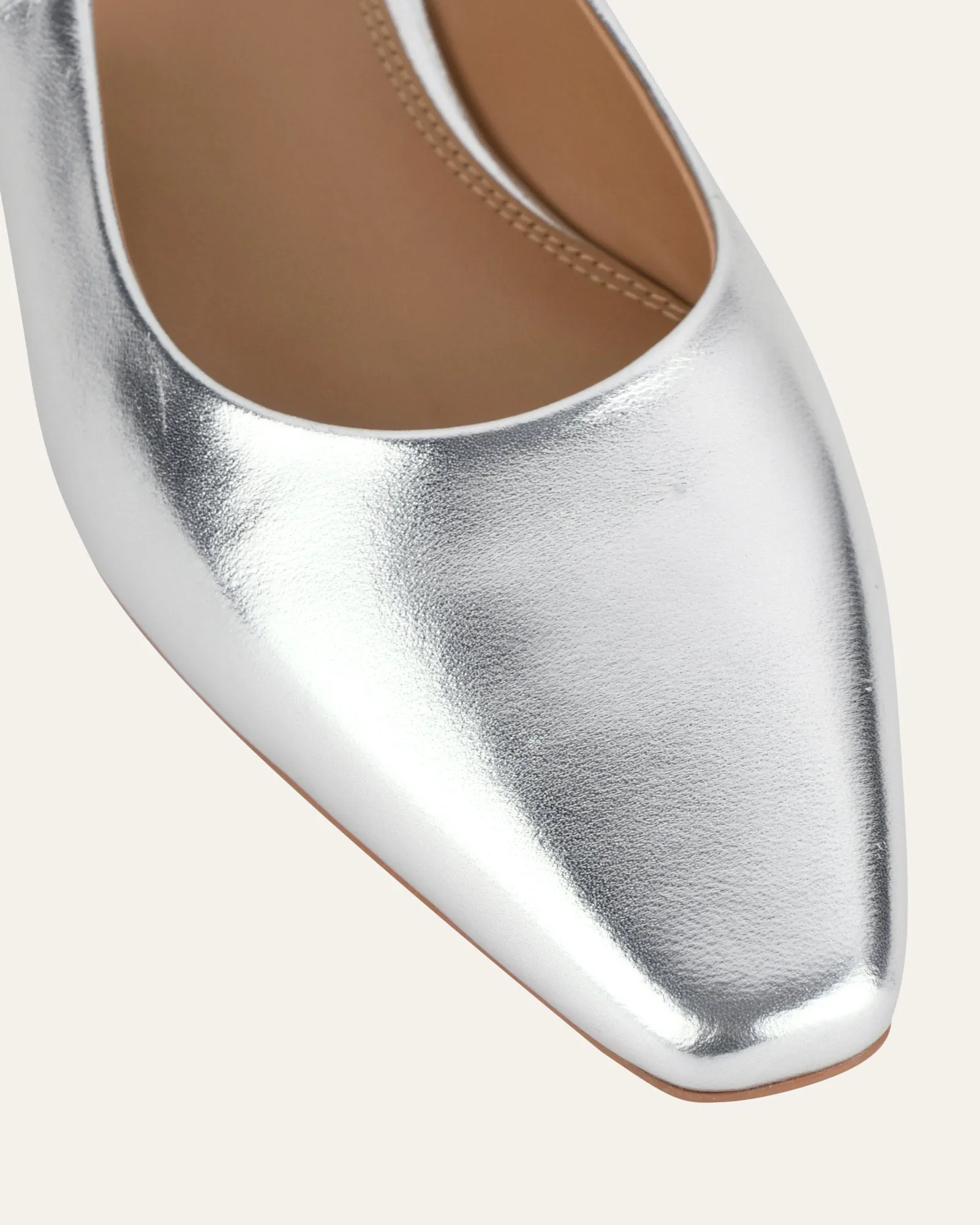 LARISSA DRESS FLATS SILVER LEATHER Jo Mercer