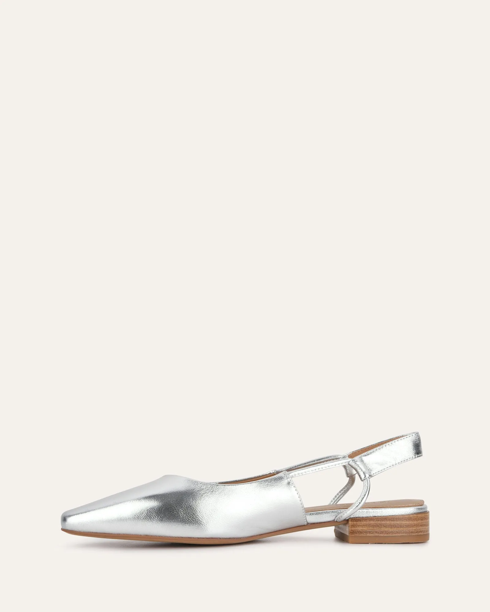 LARISSA DRESS FLATS SILVER LEATHER Jo Mercer