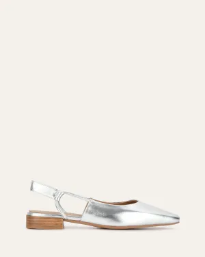LARISSA DRESS FLATS SILVER LEATHER Jo Mercer