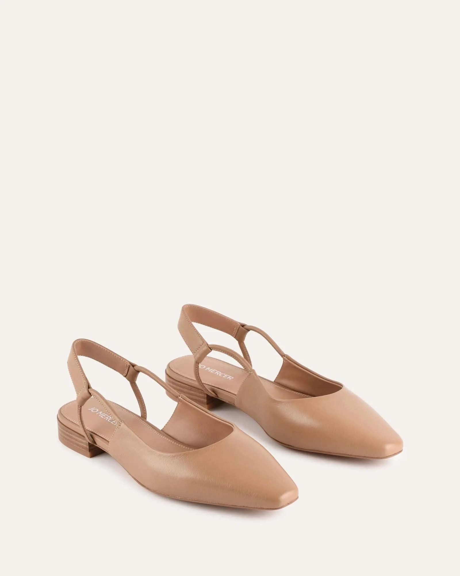 LARISSA DRESS FLATS TAN LEATHER Jo Mercer