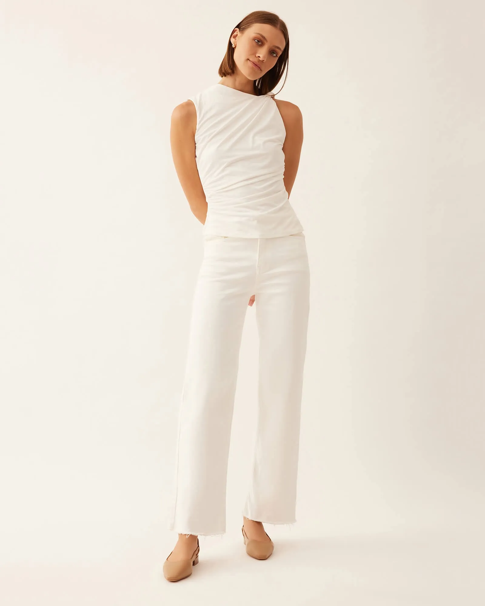 LARISSA DRESS FLATS TAN LEATHER Jo Mercer
