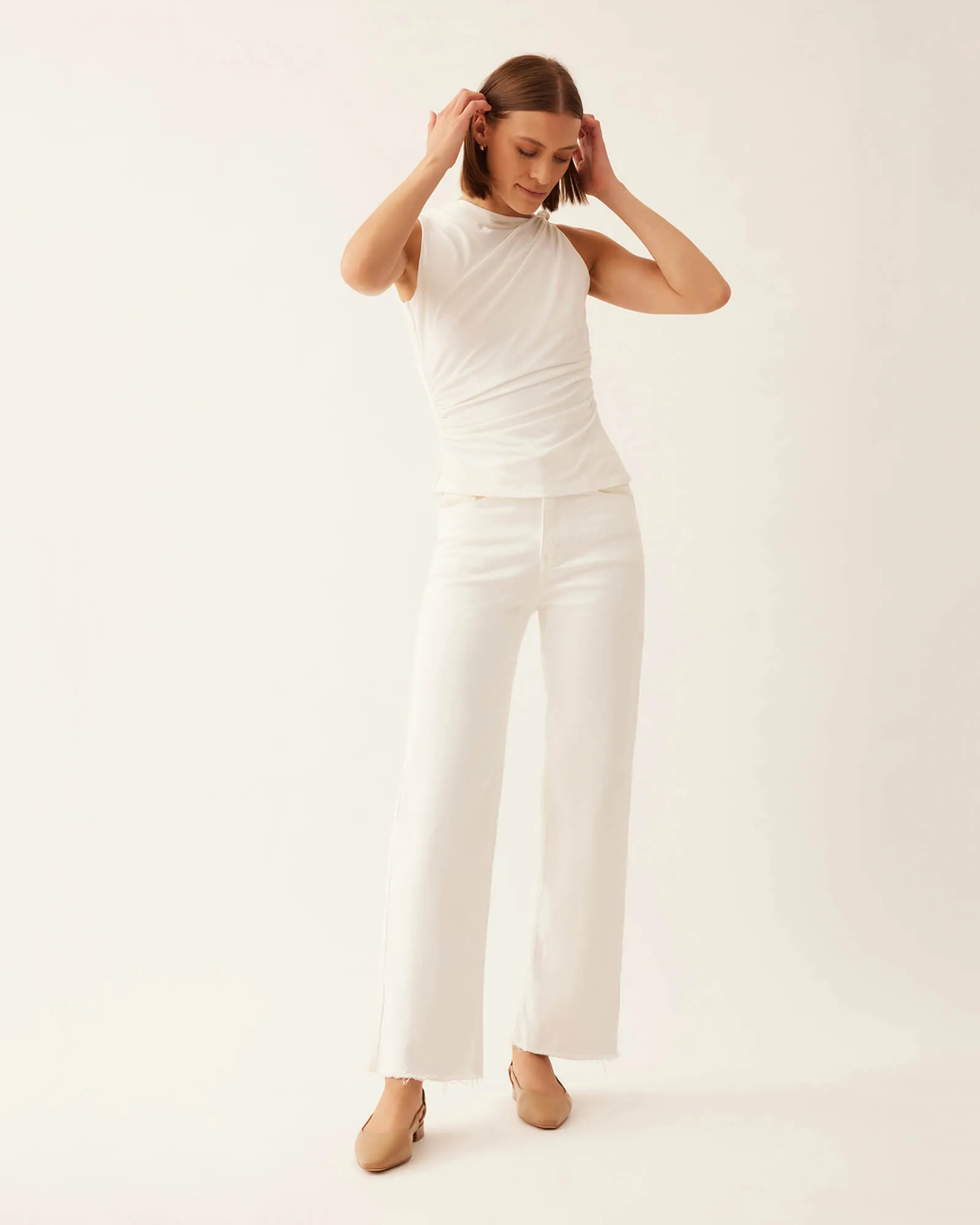 LARISSA DRESS FLATS TAN LEATHER Jo Mercer