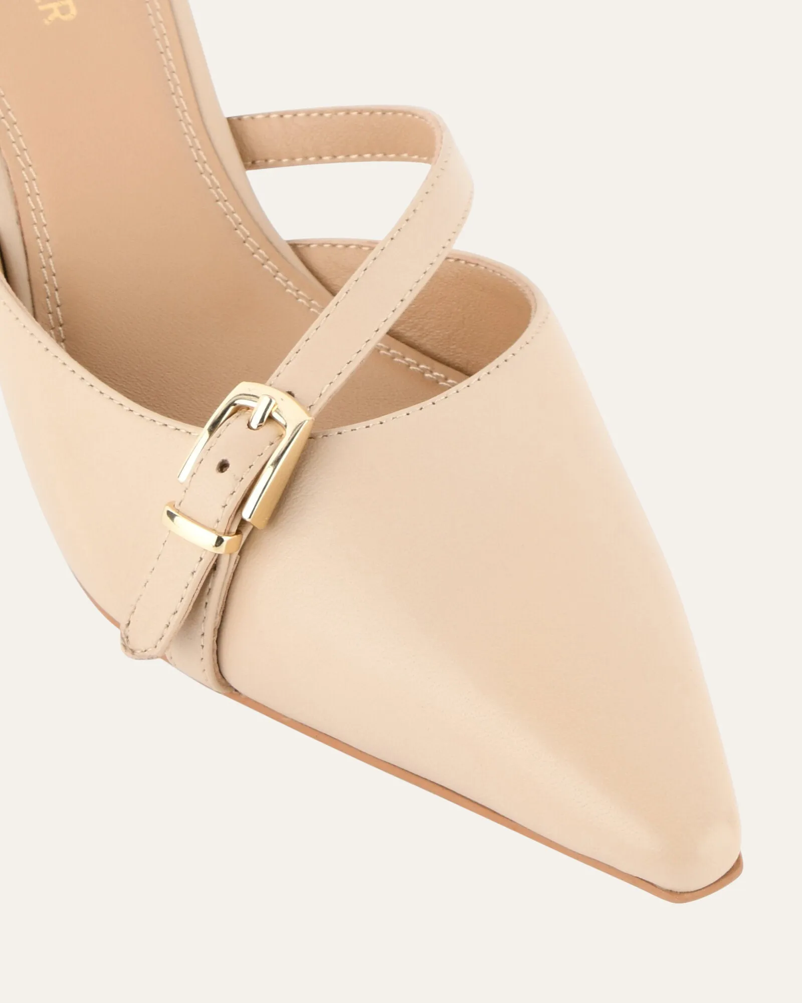 LEONA LOW HEELS SHOE SAND LEATHER Jo Mercer