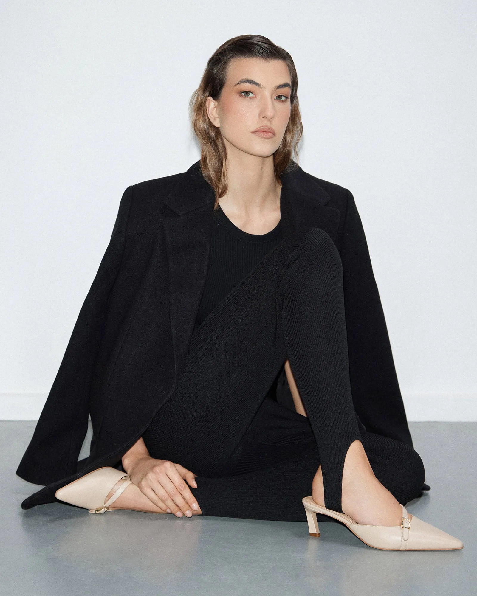 LEONA LOW HEELS SHOE SAND LEATHER Jo Mercer