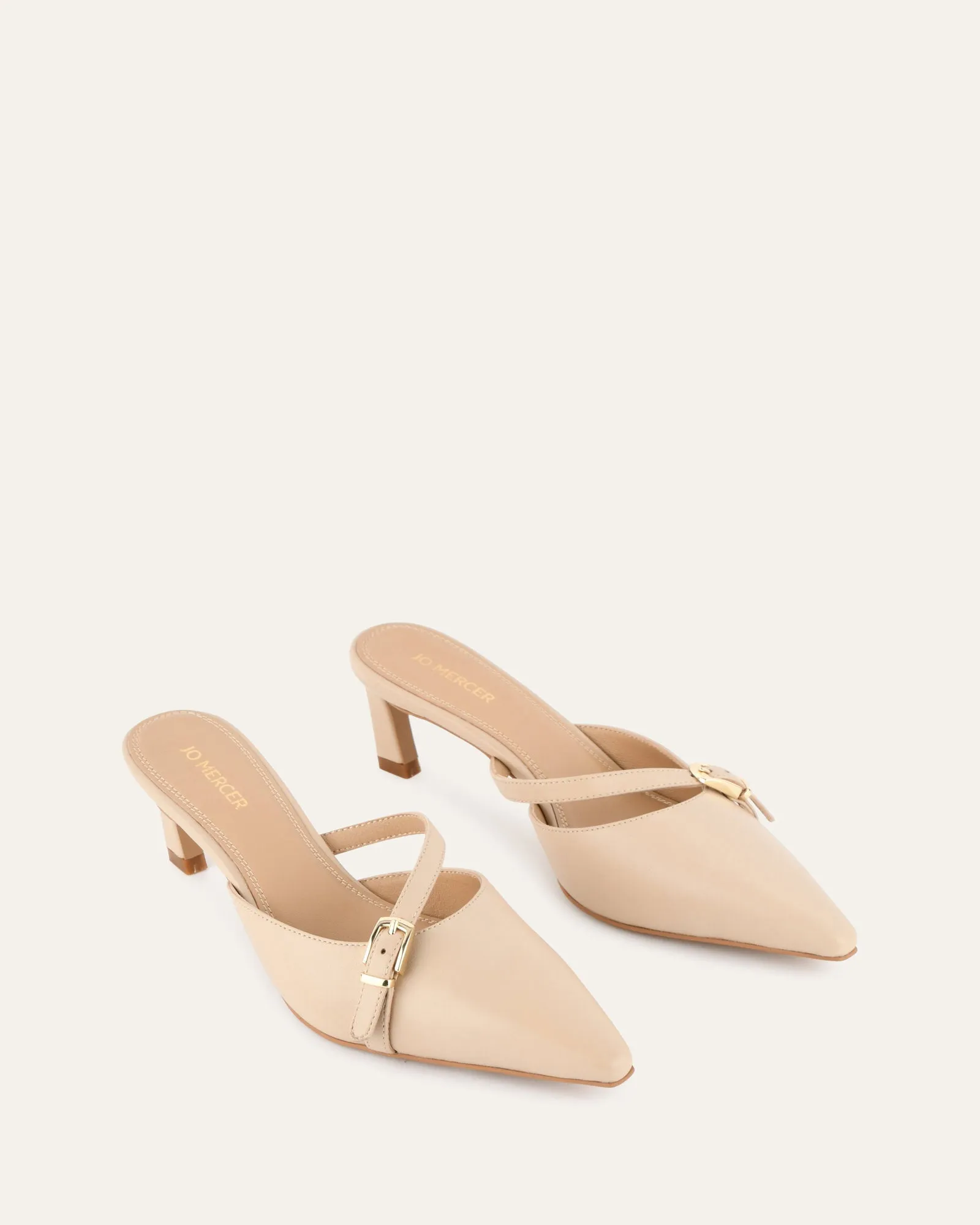LEONA LOW HEELS SHOE SAND LEATHER Jo Mercer