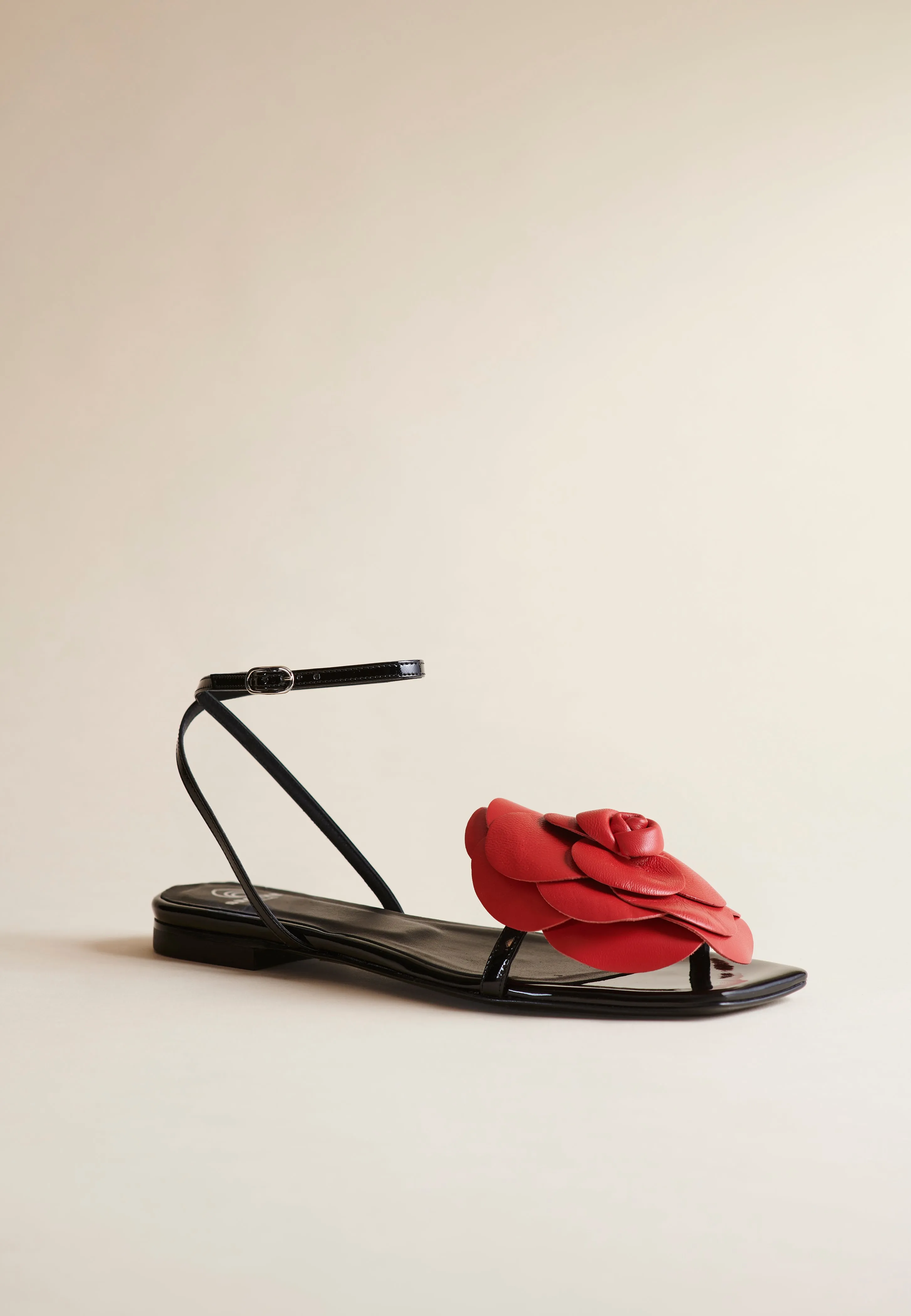 Lilia Flat Sandal in Rose Brother Vellies
