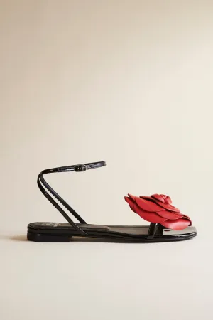Lilia Flat Sandal in Rose Brother Vellies