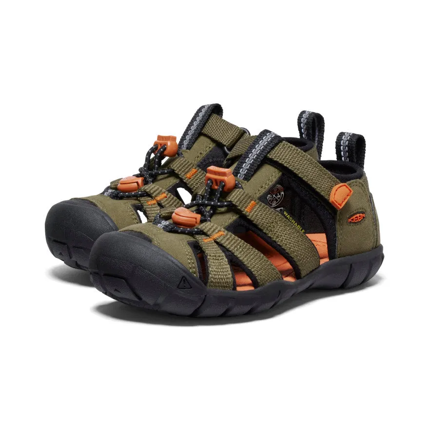 Little Kids' Seacamp II CNX  |  Dark Olive/Gold Flame KEEN