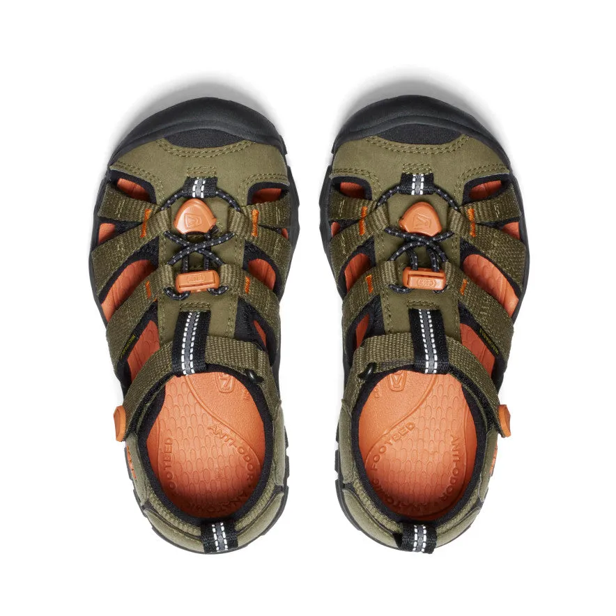 Little Kids' Seacamp II CNX  |  Dark Olive/Gold Flame KEEN