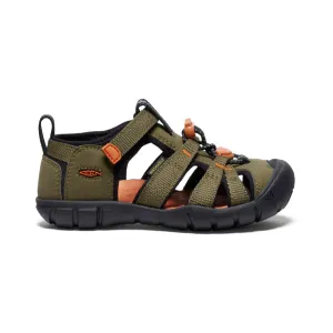 Little Kids' Seacamp II CNX  |  Dark Olive/Gold Flame KEEN