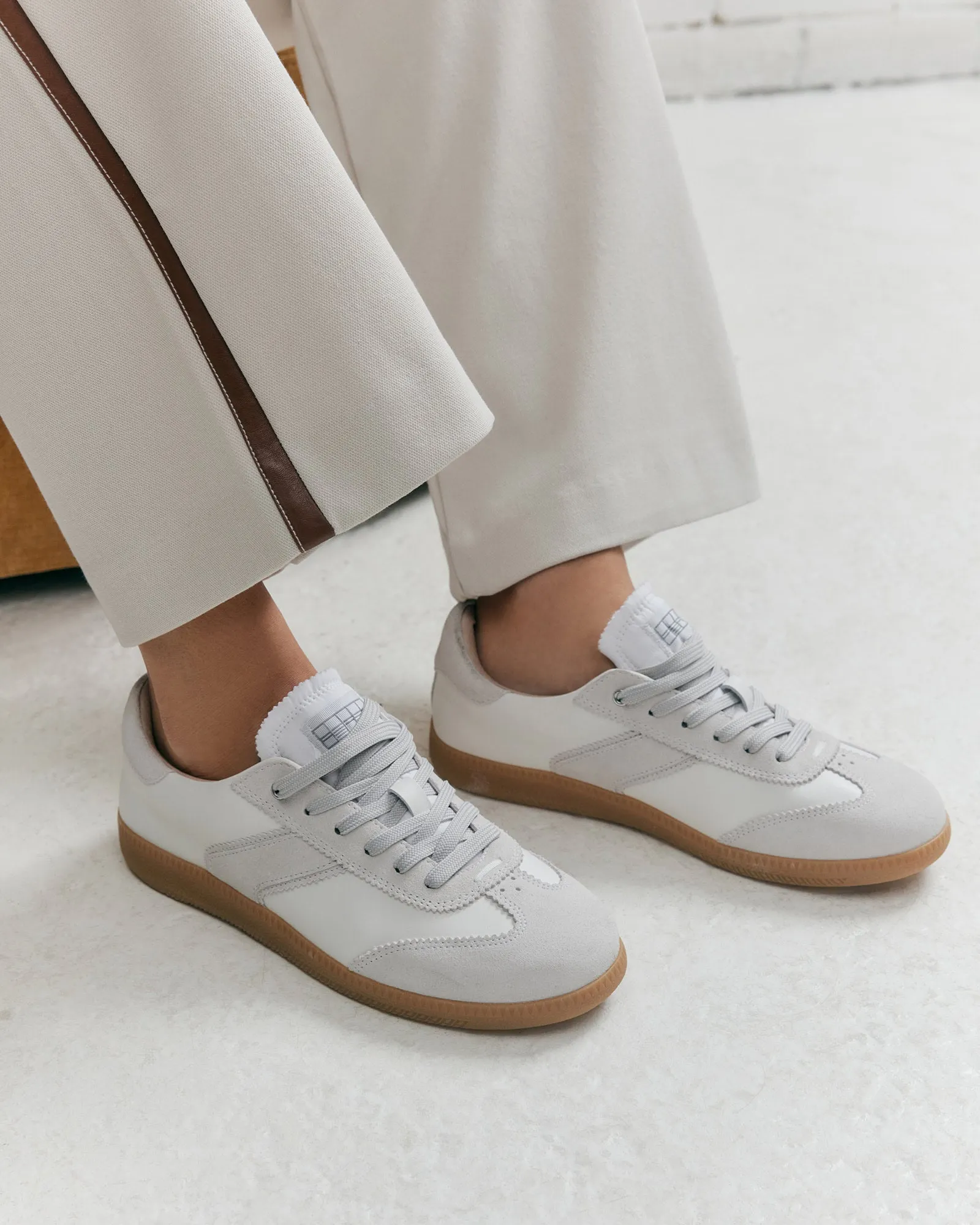 LOLA SNEAKERS WHITE GREY LEATHER Jo Mercer