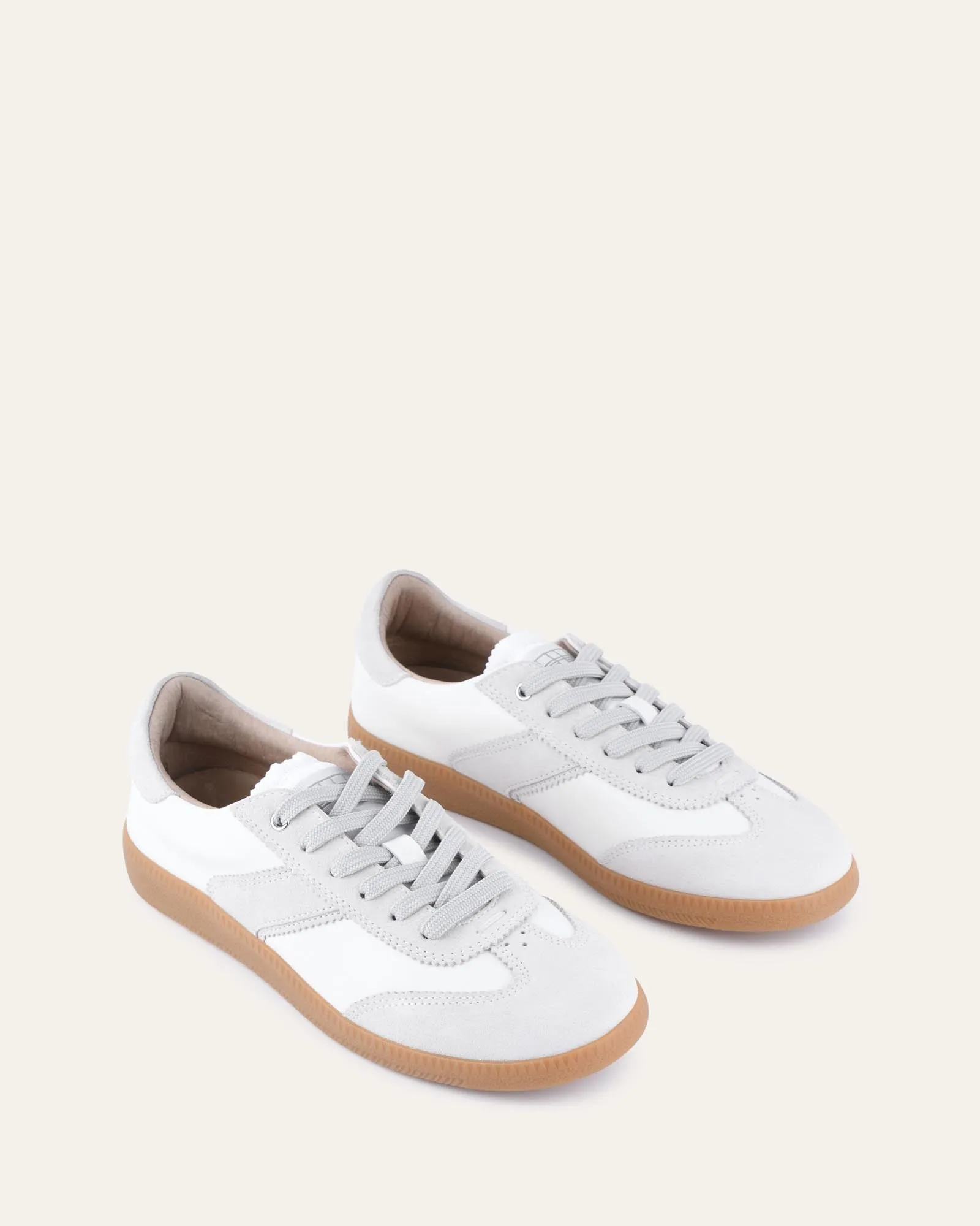 LOLA SNEAKERS WHITE GREY LEATHER Jo Mercer
