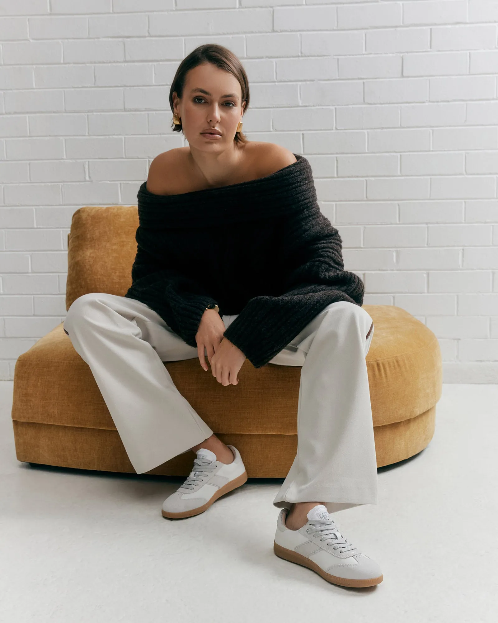 LOLA SNEAKERS WHITE GREY LEATHER Jo Mercer