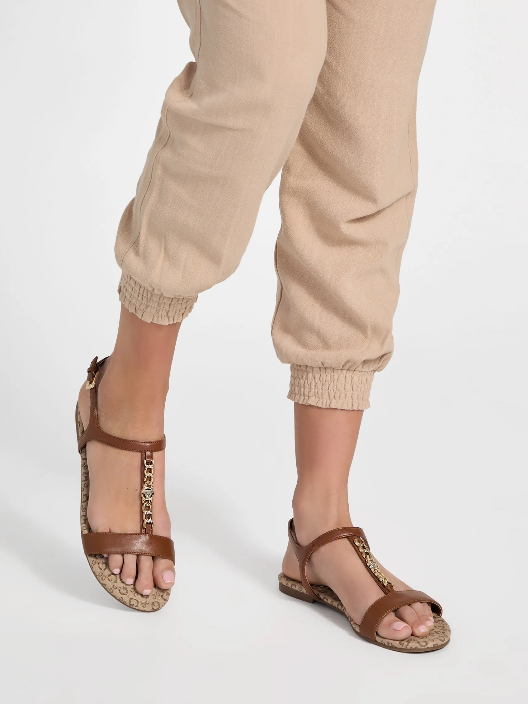 Lookon Logo Chain Strap Sandals