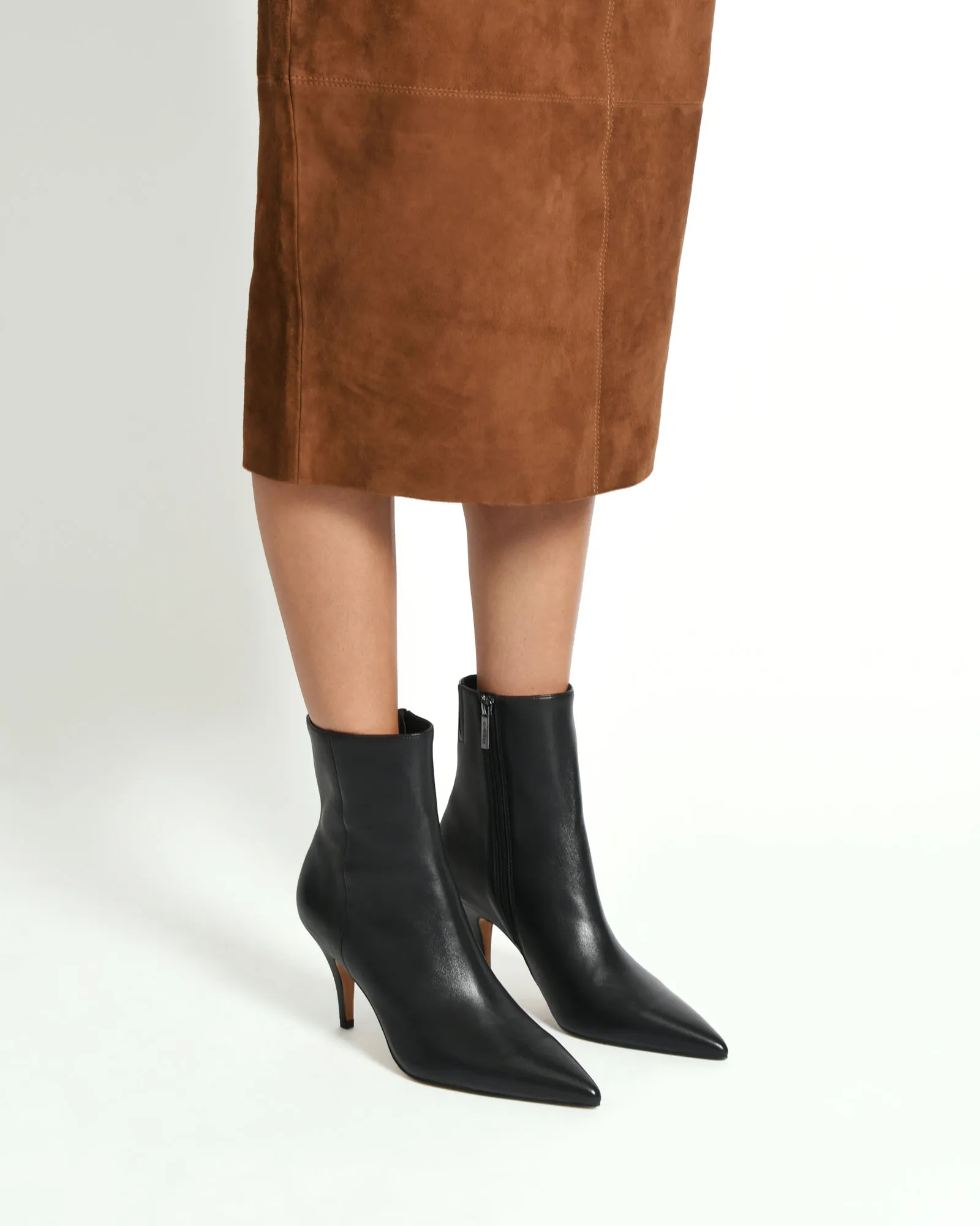 LOTTIE HIGH ANKLE BOOTS BLACK LEATHER Jo Mercer