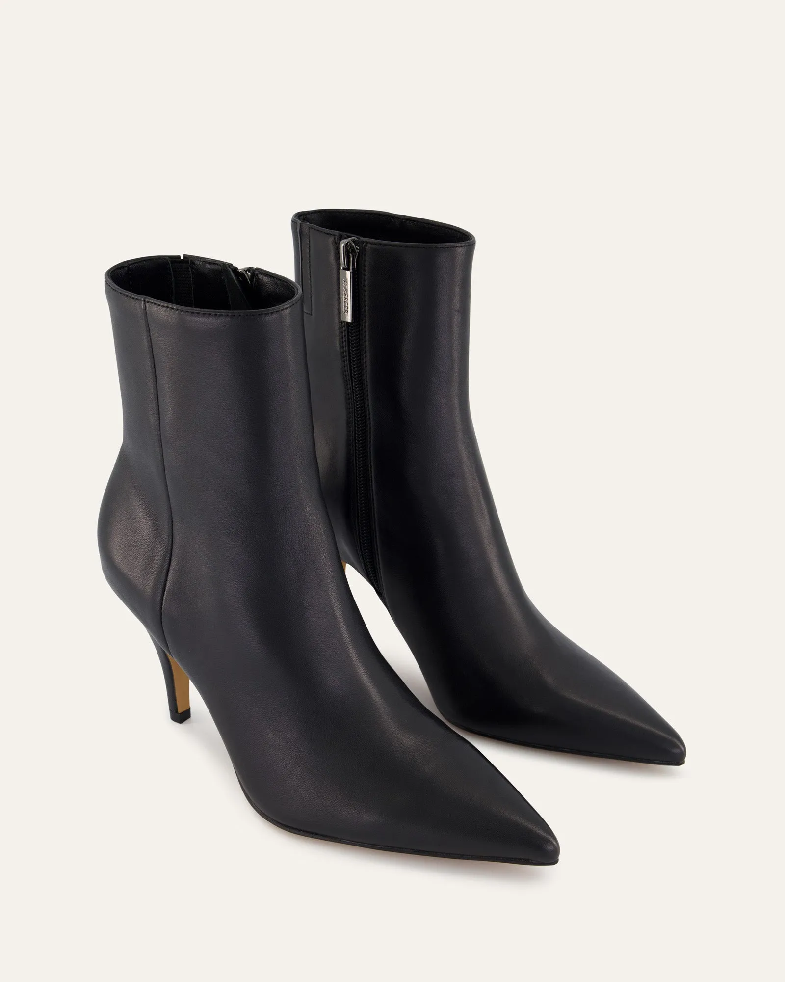 LOTTIE HIGH ANKLE BOOTS BLACK LEATHER Jo Mercer