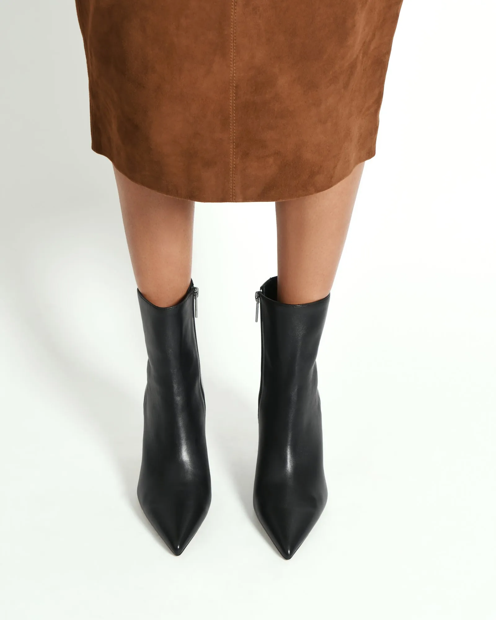 LOTTIE HIGH ANKLE BOOTS BLACK LEATHER Jo Mercer