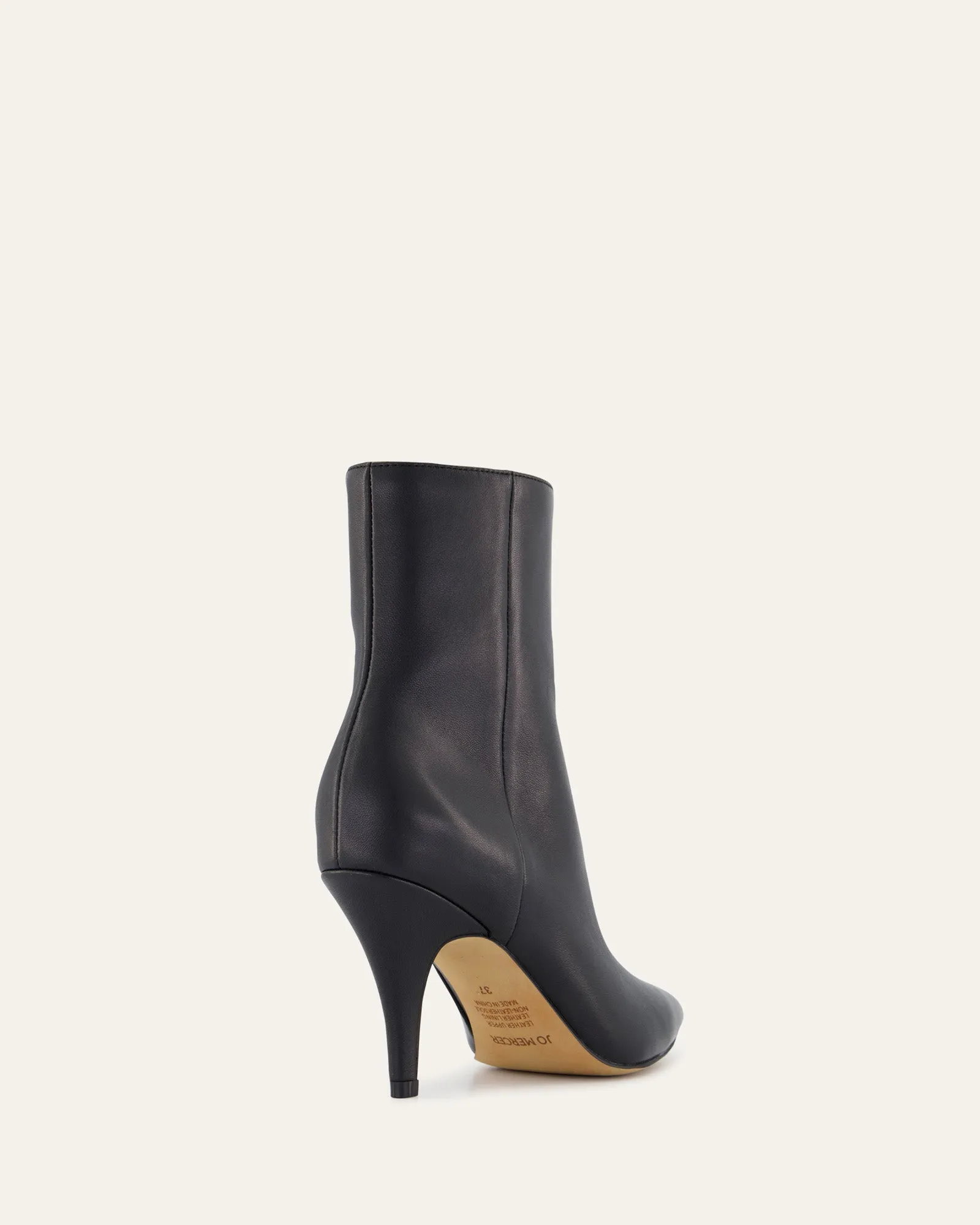 LOTTIE HIGH ANKLE BOOTS BLACK LEATHER Jo Mercer