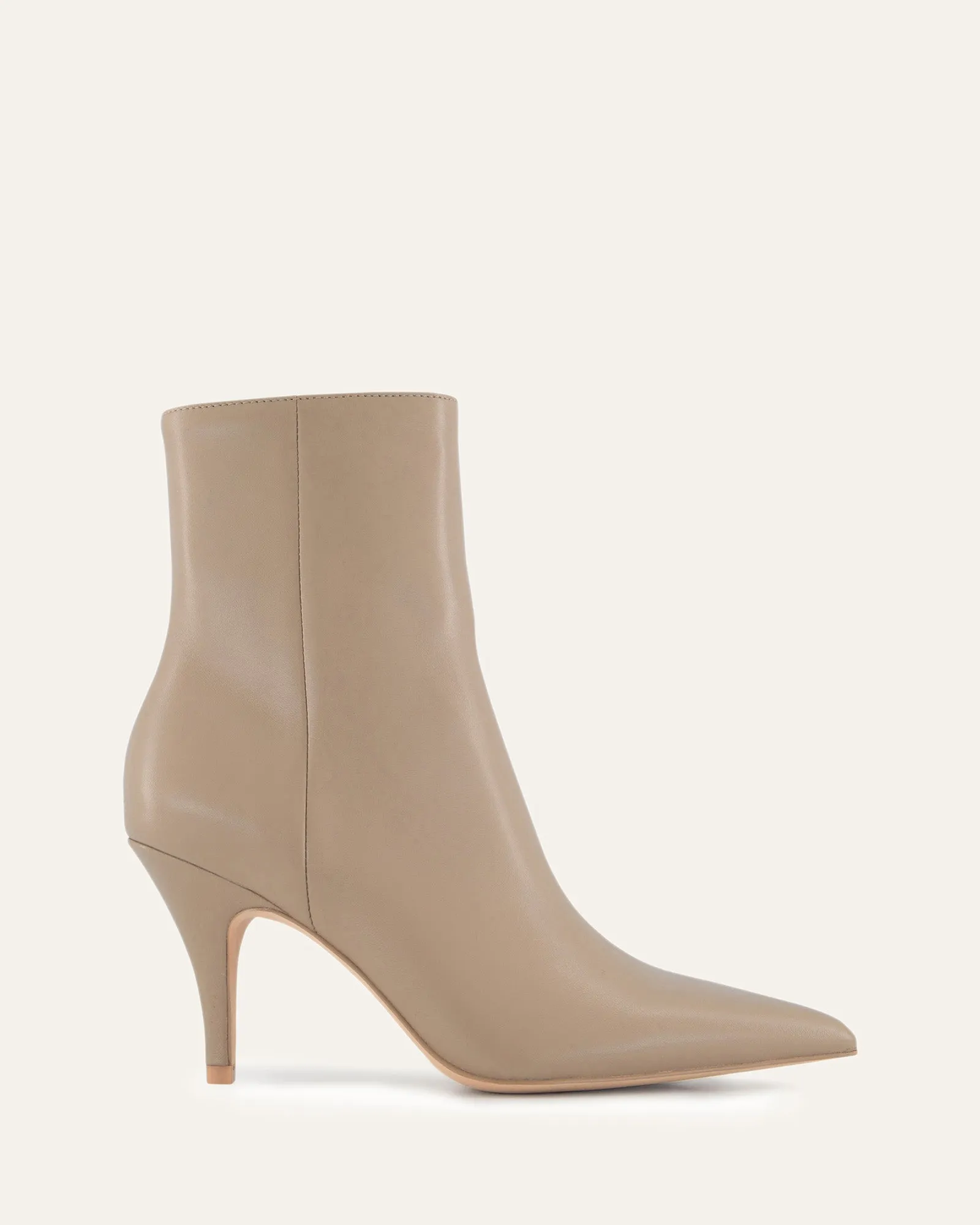LOTTIE HIGH ANKLE BOOTS TAUPE LEATHER Jo Mercer