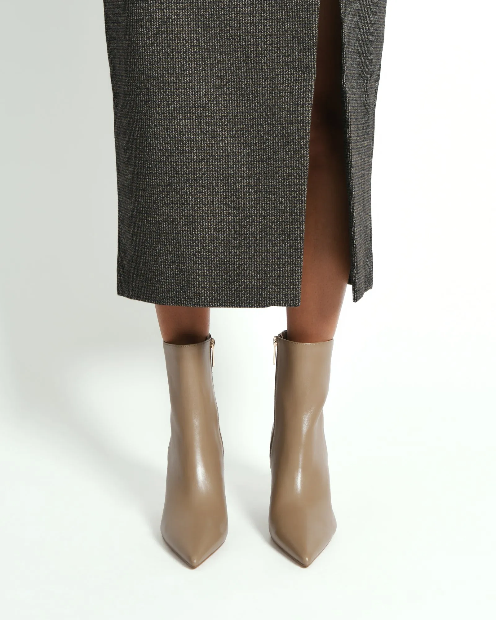 LOTTIE HIGH ANKLE BOOTS TAUPE LEATHER Jo Mercer