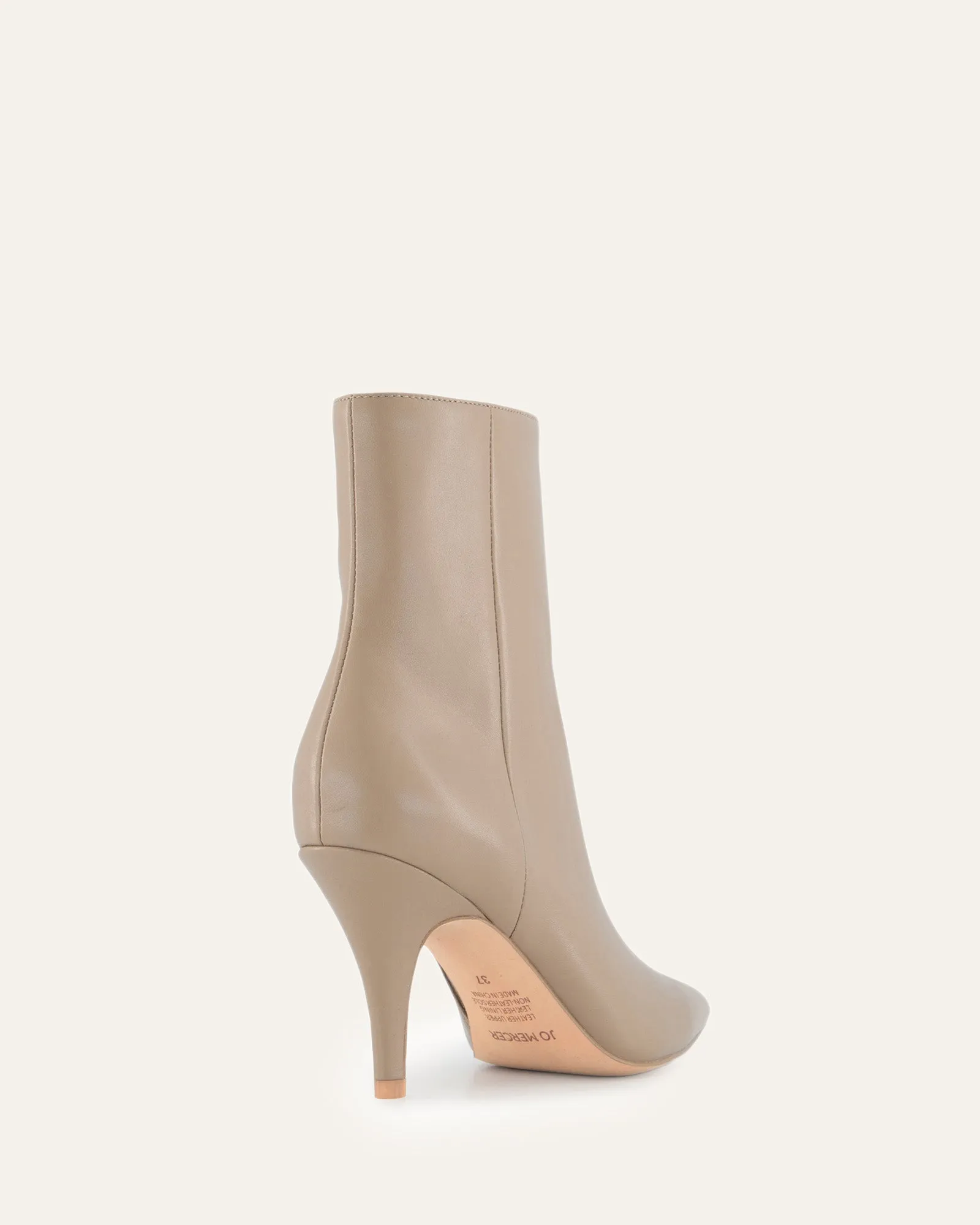 LOTTIE HIGH ANKLE BOOTS TAUPE LEATHER Jo Mercer