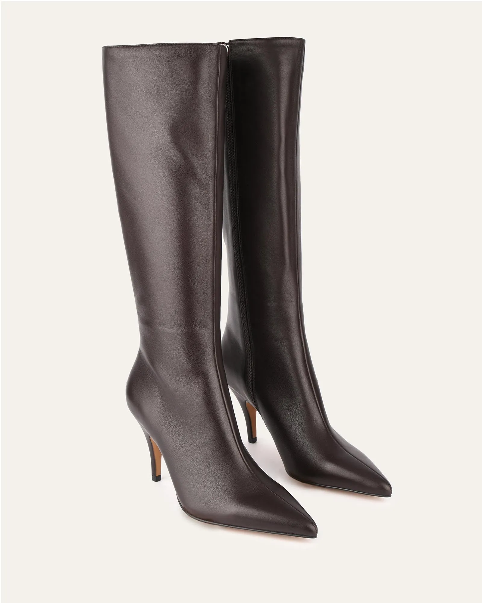 LOTUS KNEE BOOTS BITTER CHOC LEATHER Jo Mercer