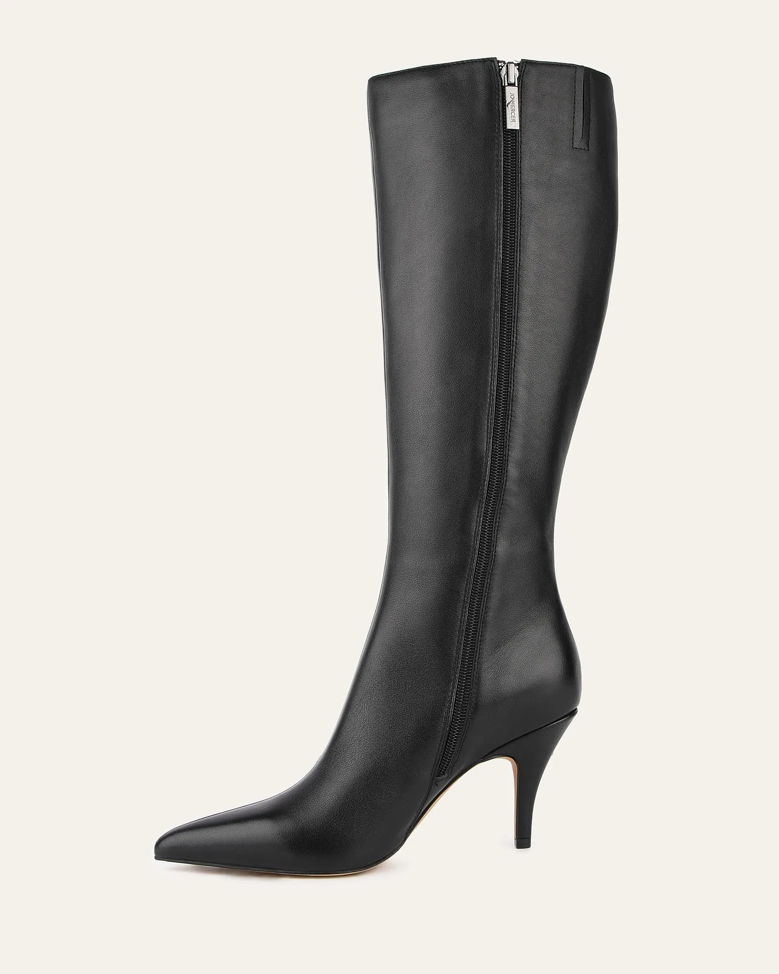 LOTUS KNEE BOOTS BLACK LEATHER Jo Mercer